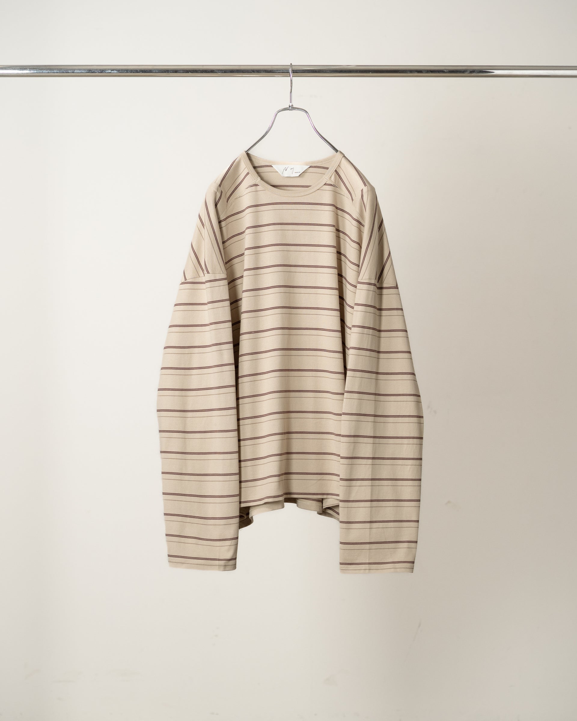 【ANCELLM】BORDER LS T-SHIRT - BEIGE