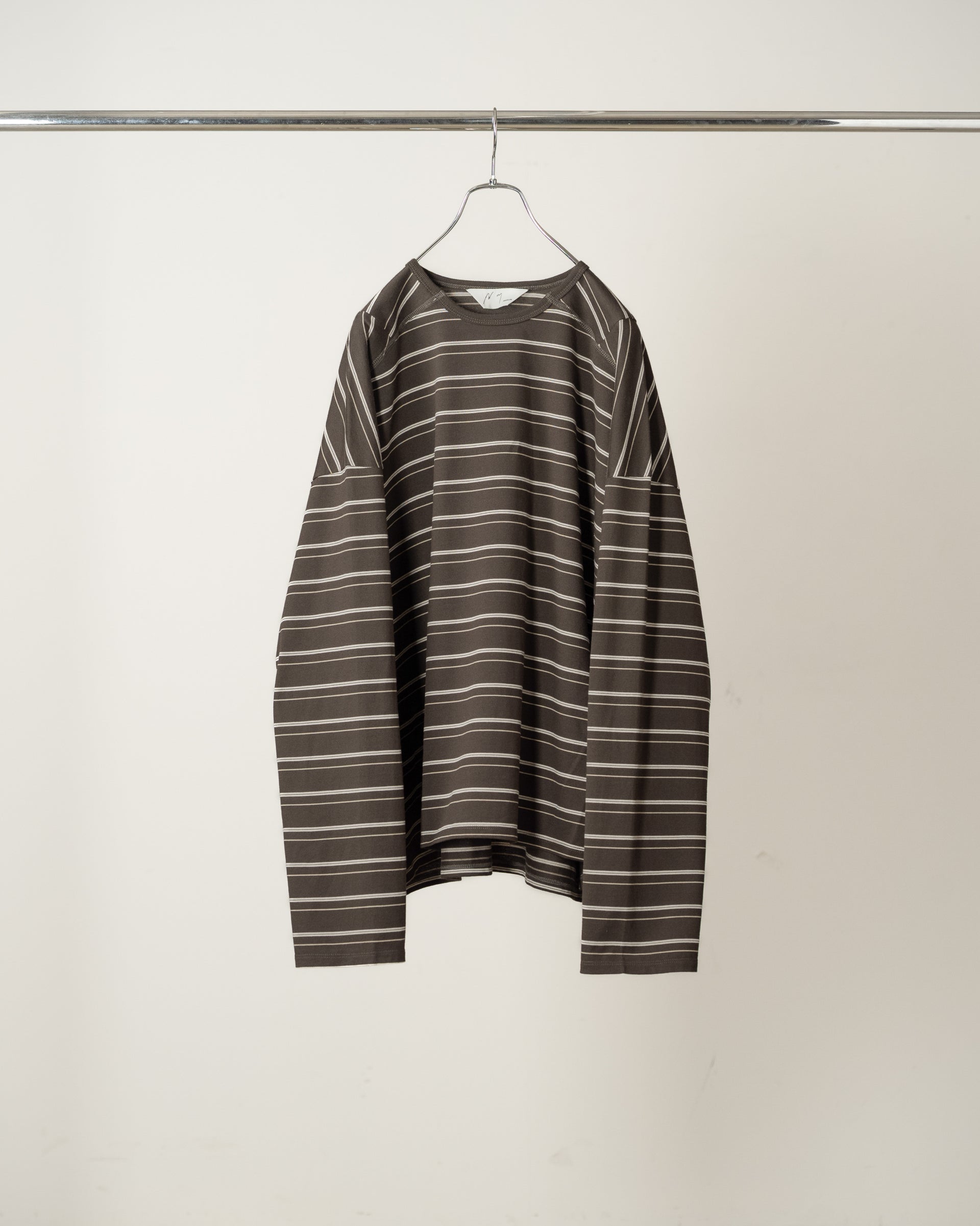 【ANCELLM】BORDER LS T-SHIRT - BLACK