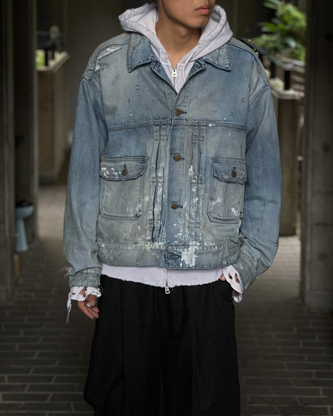 ANCELLM】CRASH DENIM JACKET type-2 - INDIGO – pan-kanazawa