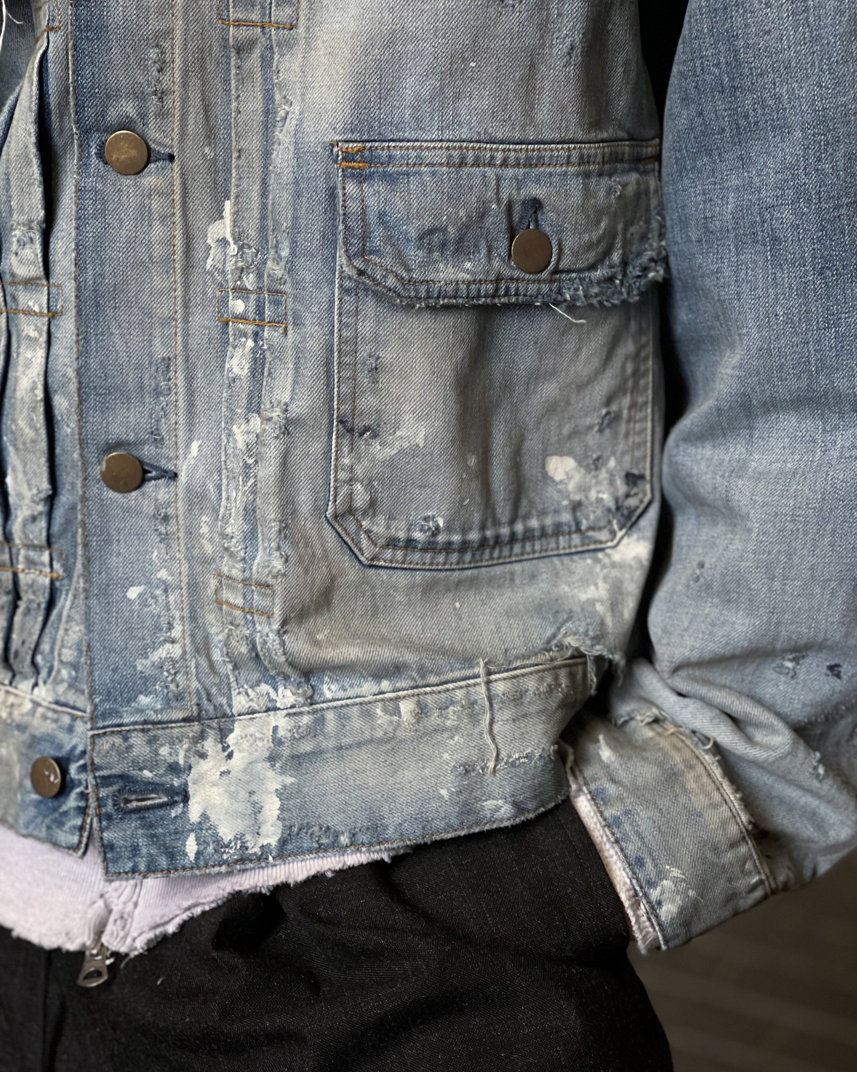 ANCELLM】CRASH DENIM JACKET type-2 - INDIGO – pan-kanazawa