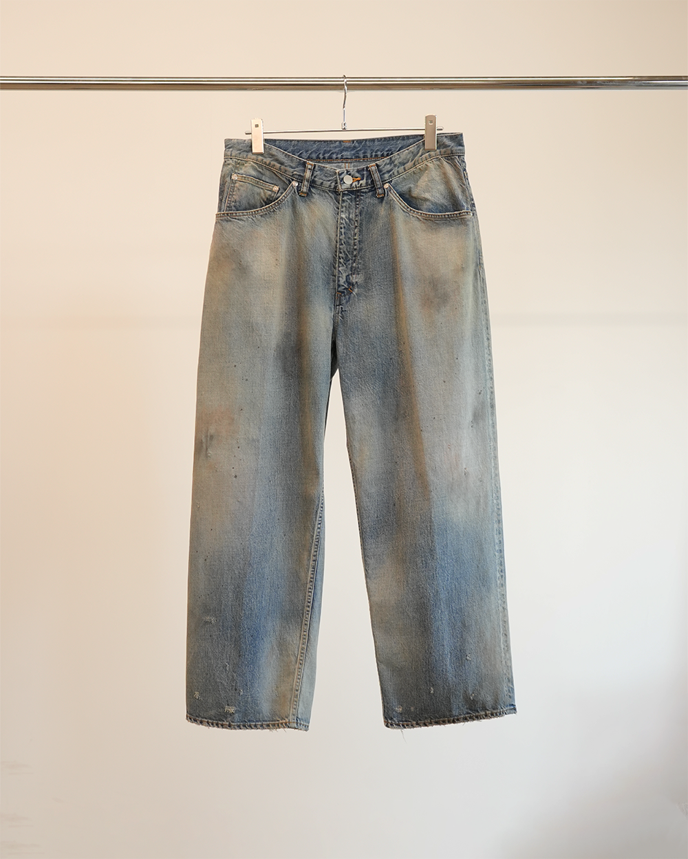 【ANCELLM】AGING STRAIGHT 5P DENIM PANTS - INDIGO