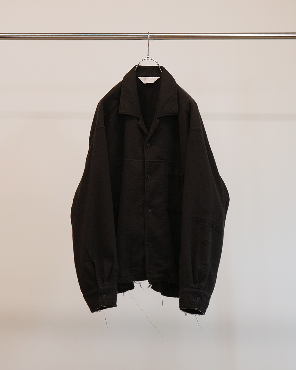 [ANCELLM] DOUBLEGAUZE SHIRT - BLACK