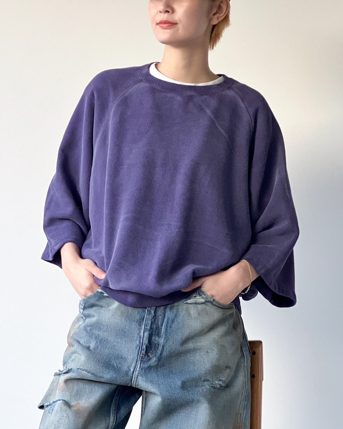 [REFOMED]10WASH S/S SWEATER PAN EXCLUSIVE - EX NAVY