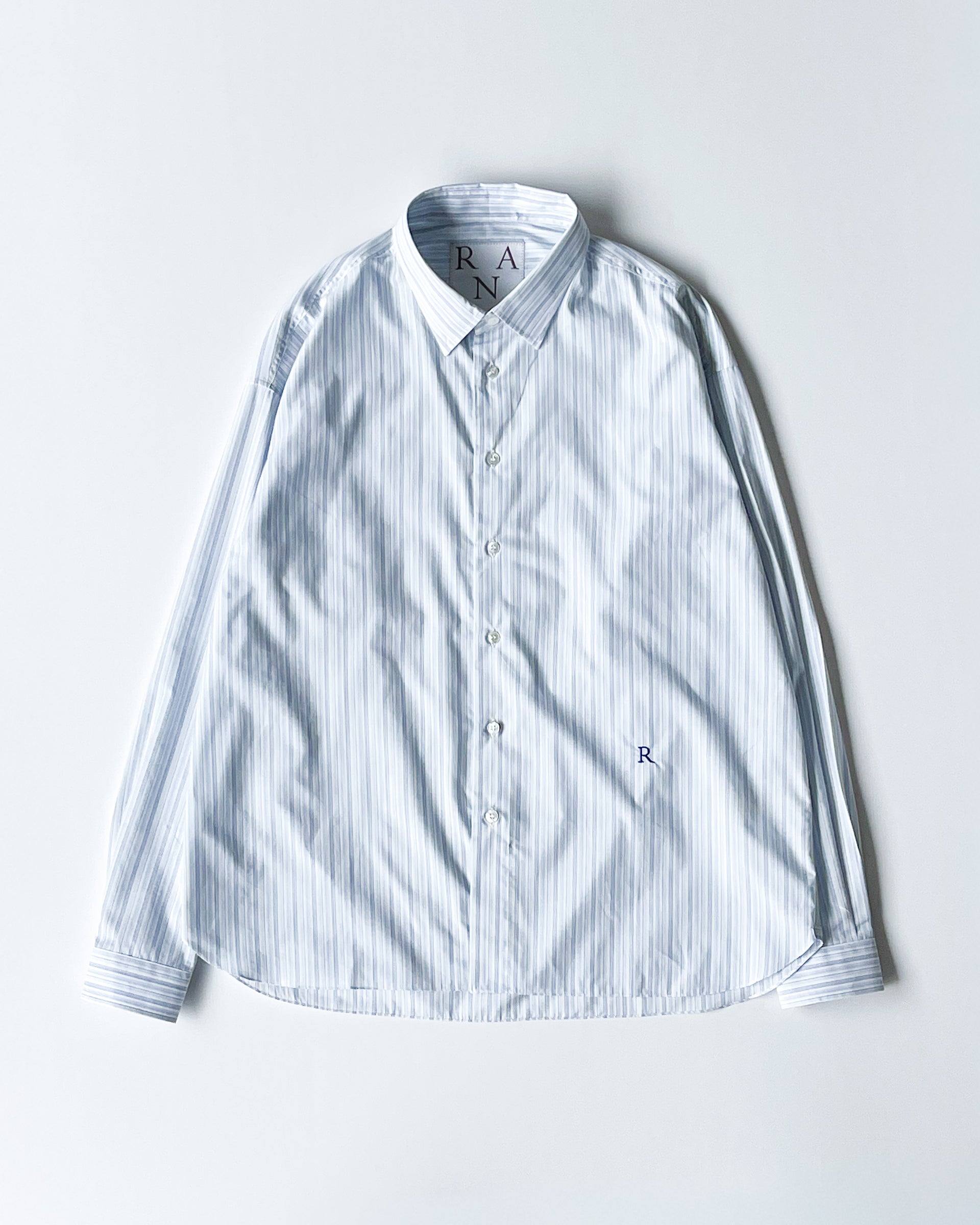 【RANRA】FIELD COTTON SILK LS SHIRT - PRISTINE/FOLKSTONE GREY