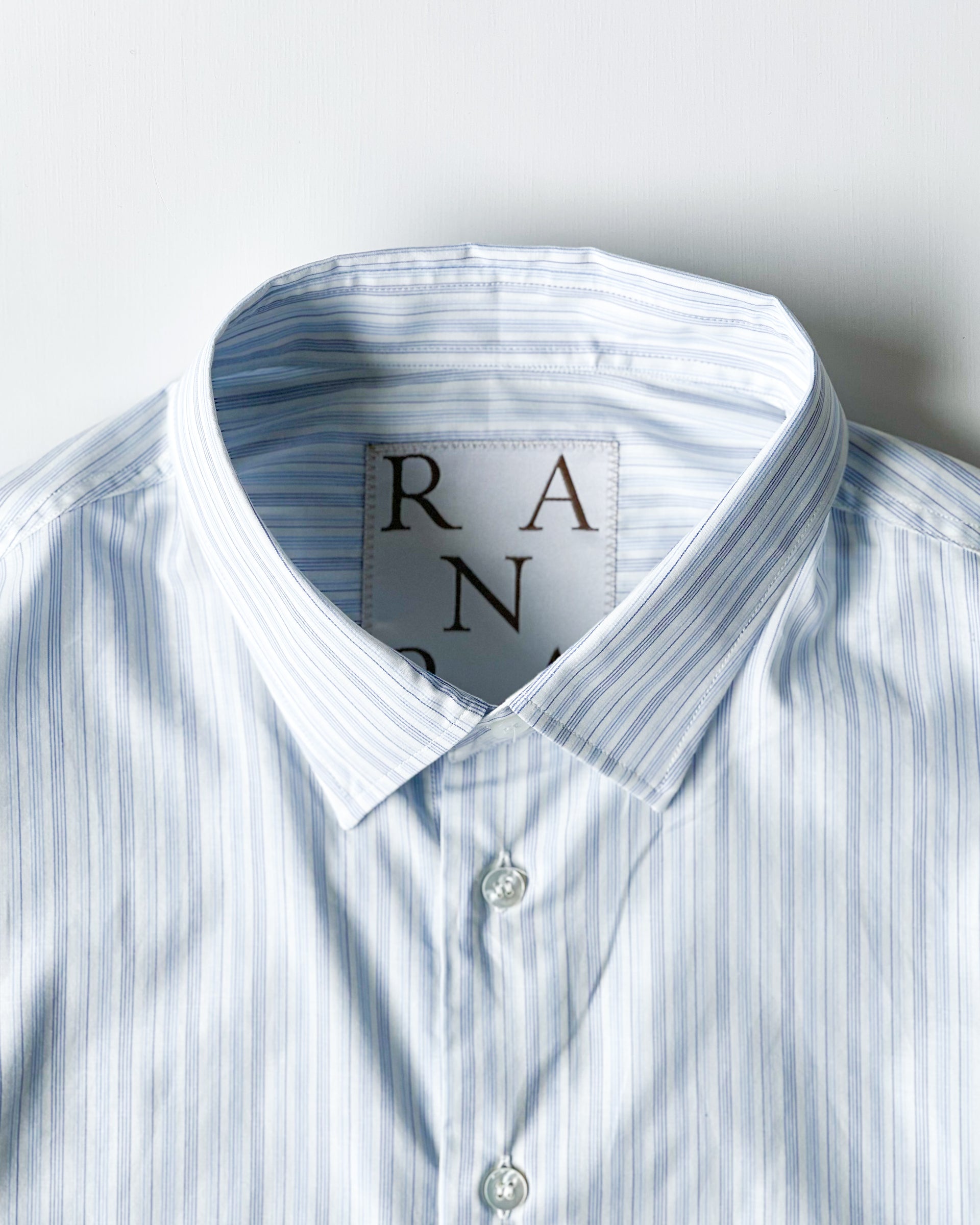 【RANRA】FIELD COTTON SILK LS SHIRT - PRISTINE/FOLKSTONE GREY