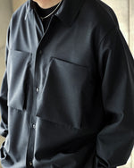 Load image into Gallery viewer, [blurhms] WOOL VOILE GUSSET PKT SHIRT - HEATHERCHARCOAL
