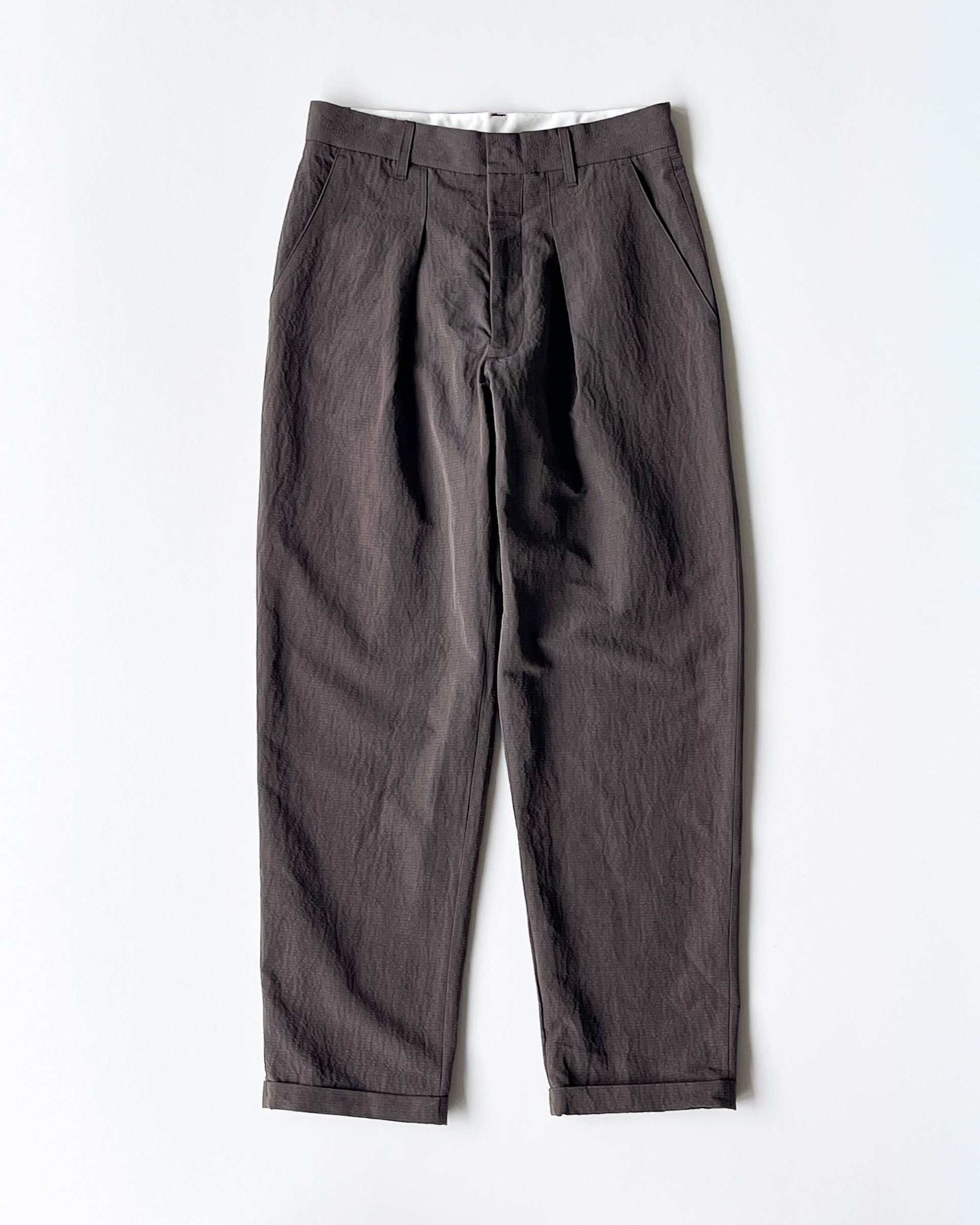 【RANRA】FOLD TAILORED PANTS - BLACK COFFEE