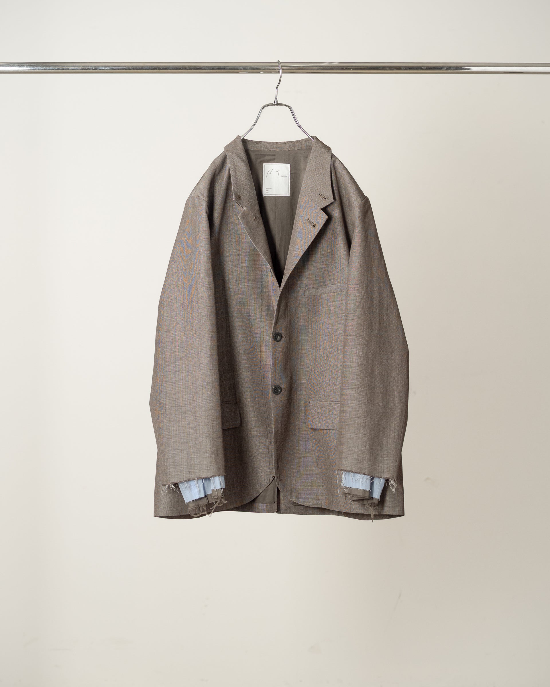 【ANCELLM】LAYERED TAILORED JACKET - BROWN