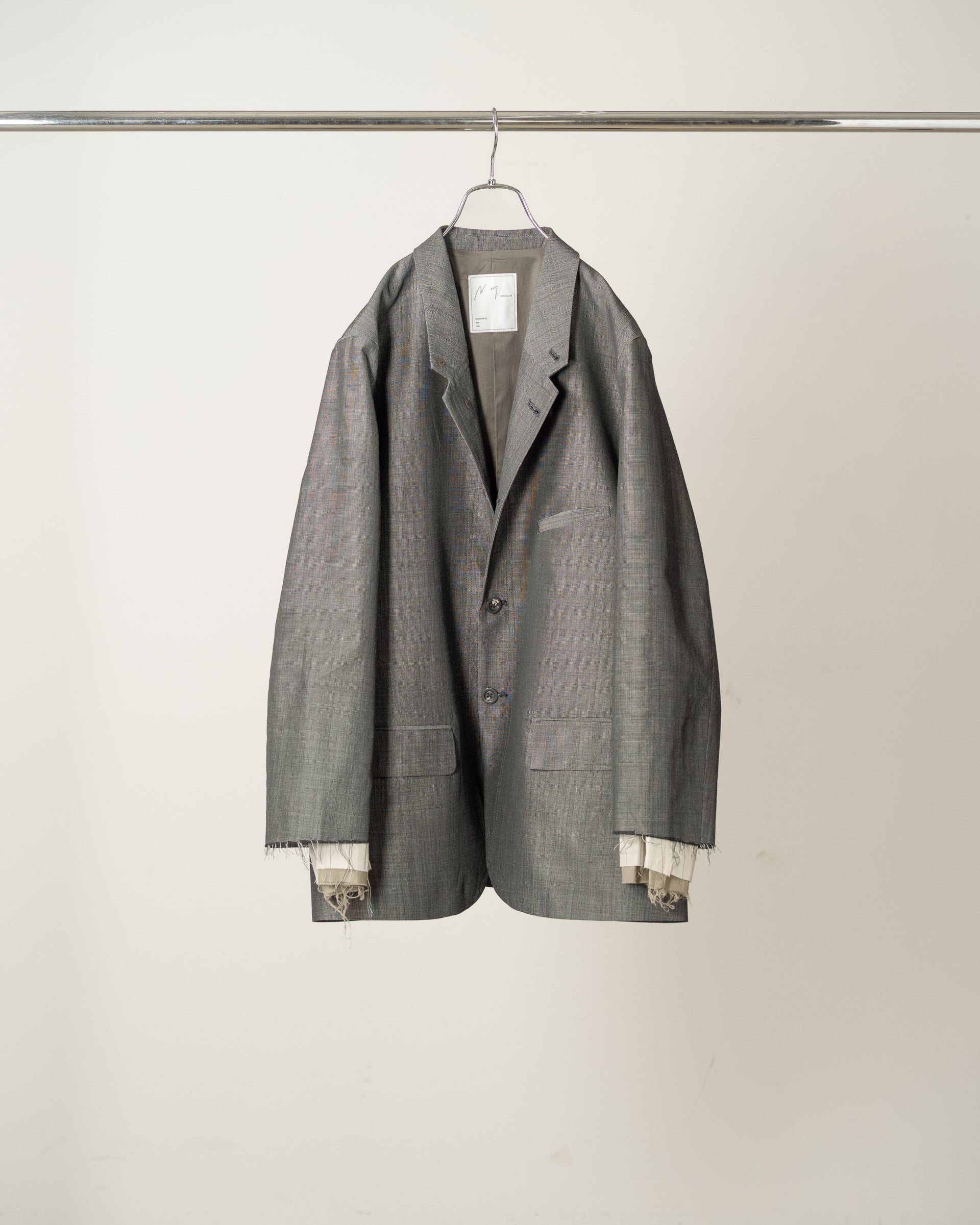 【ANCELLM】LAYERED TAILORED JACKET - BLACK