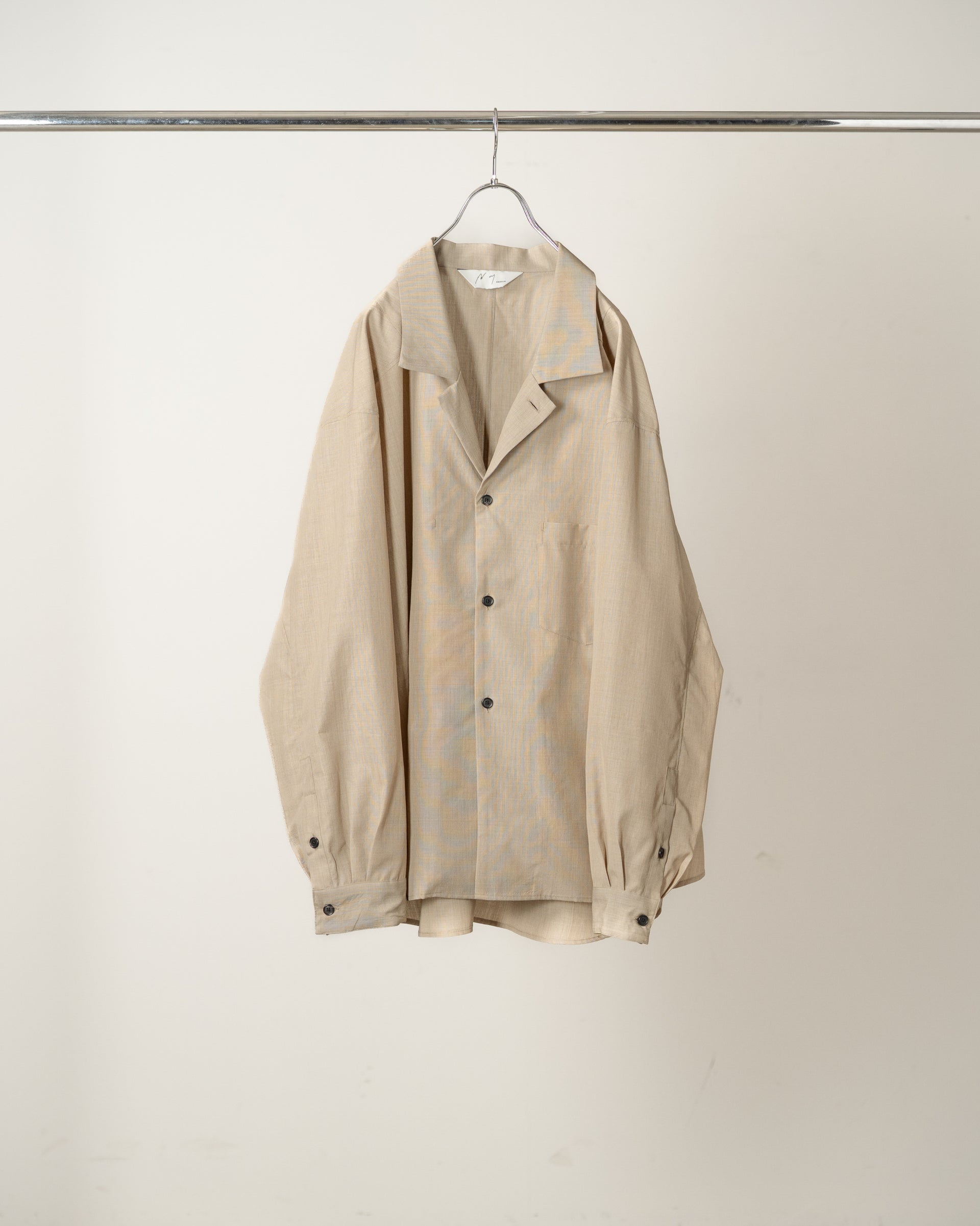【ANCELLM】WOOL HAKEME TAILORED SHIRT - BEIGE