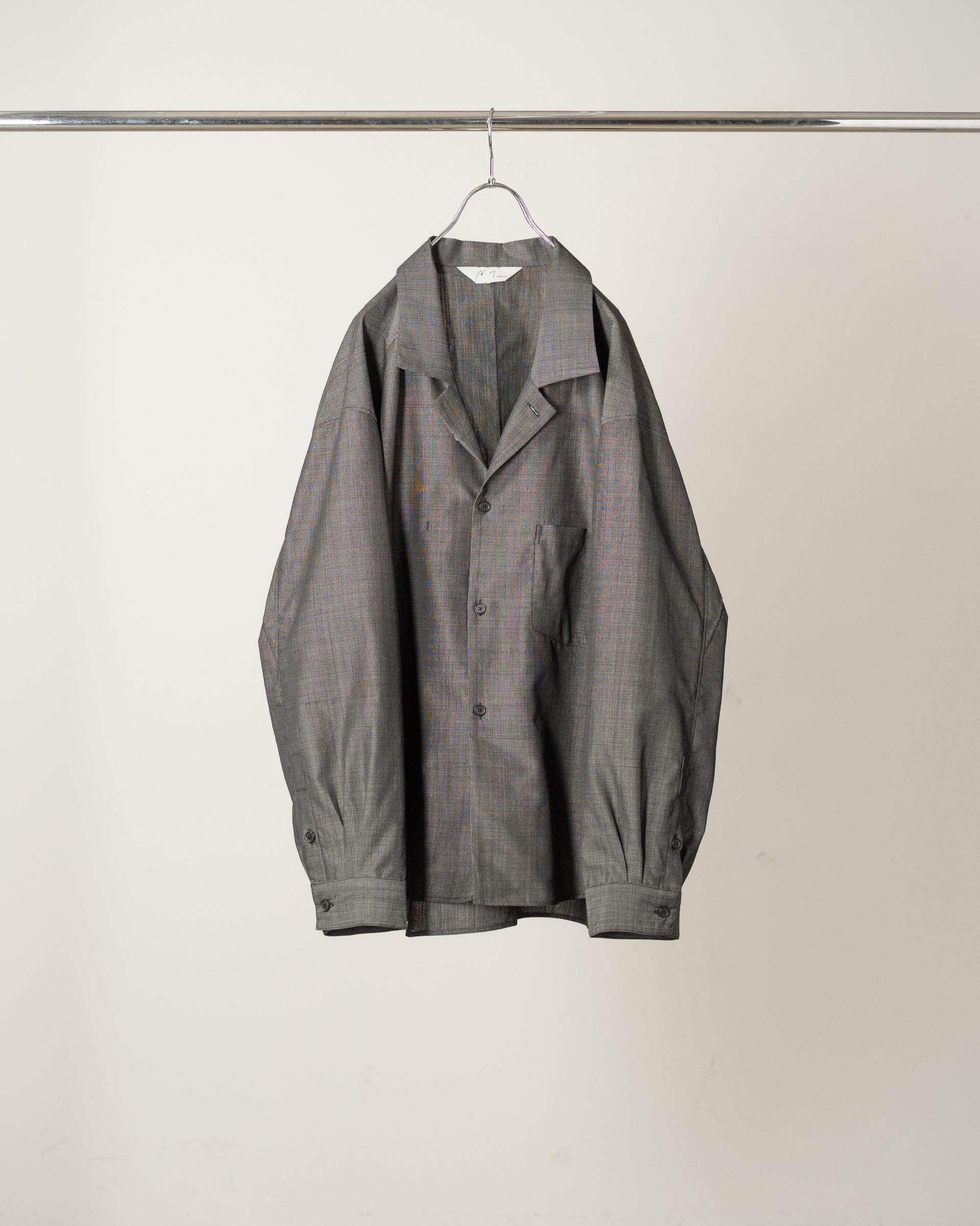 【ANCELLM】WOOL HAKEME TAILORED SHIRT - BLACK