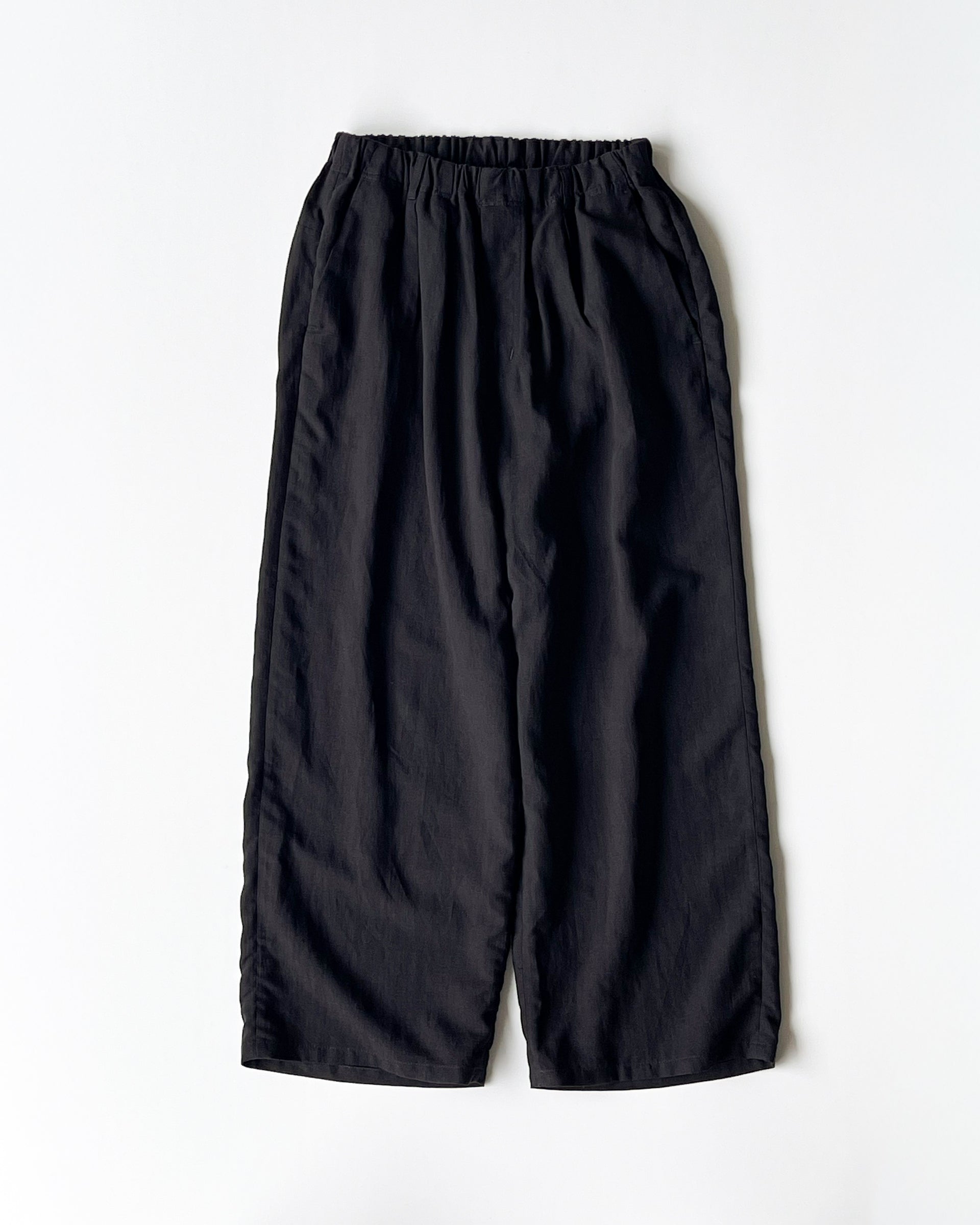 【Présente】COMFY SUMMER SLACKS “LINEN” - BLACK