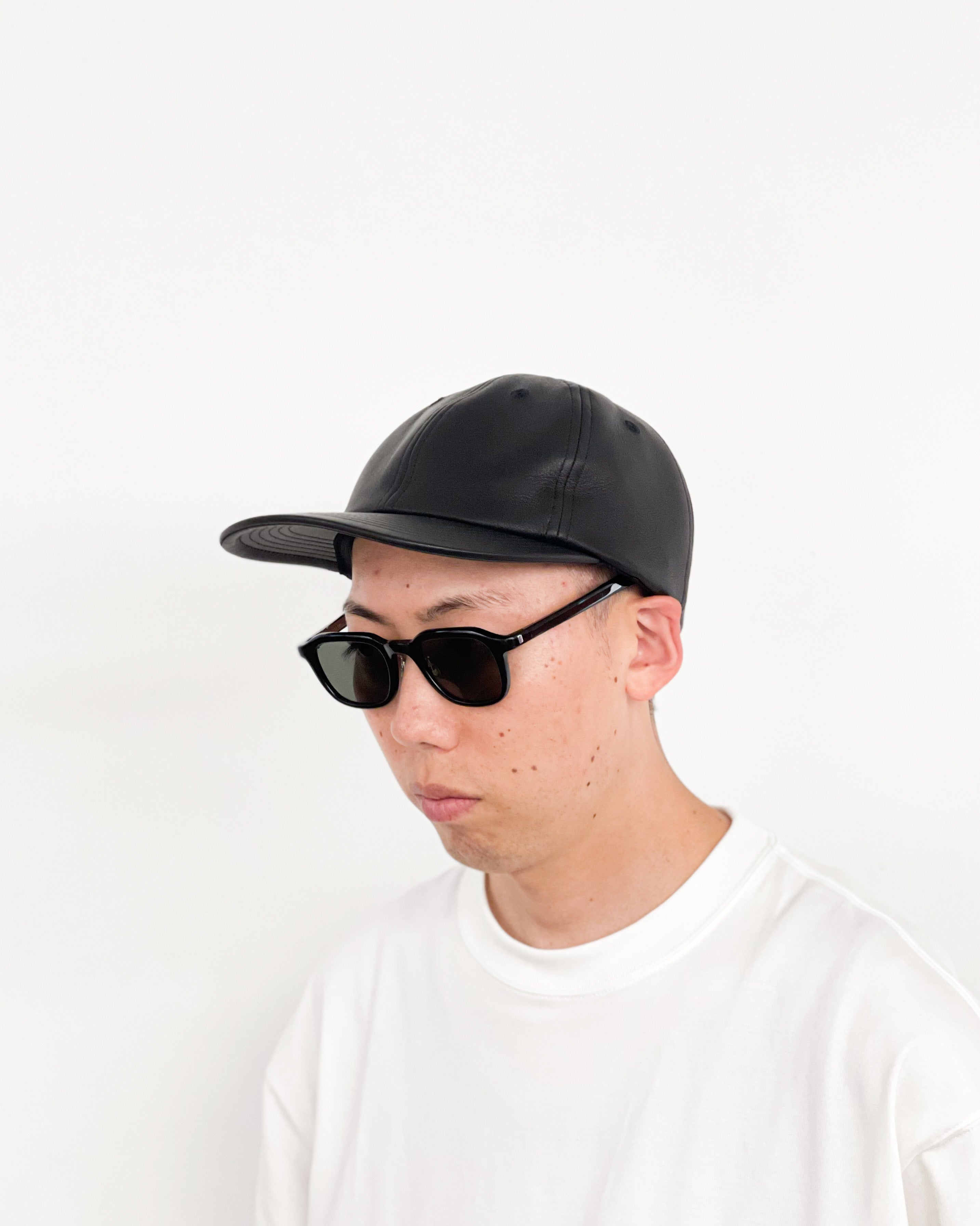 KIJIMA TAKAYUKI】SHEEP LEATHER 6PANEL CAP - BLACK – pan-kanazawa