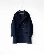 画像をギャラリービューアに読み込む, 【blurhms】WOOL CASHMERE PEA COAT - BLACKNAVY

