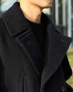 画像をギャラリービューアに読み込む, 【blurhms】WOOL CASHMERE PEA COAT - BLACKNAVY
