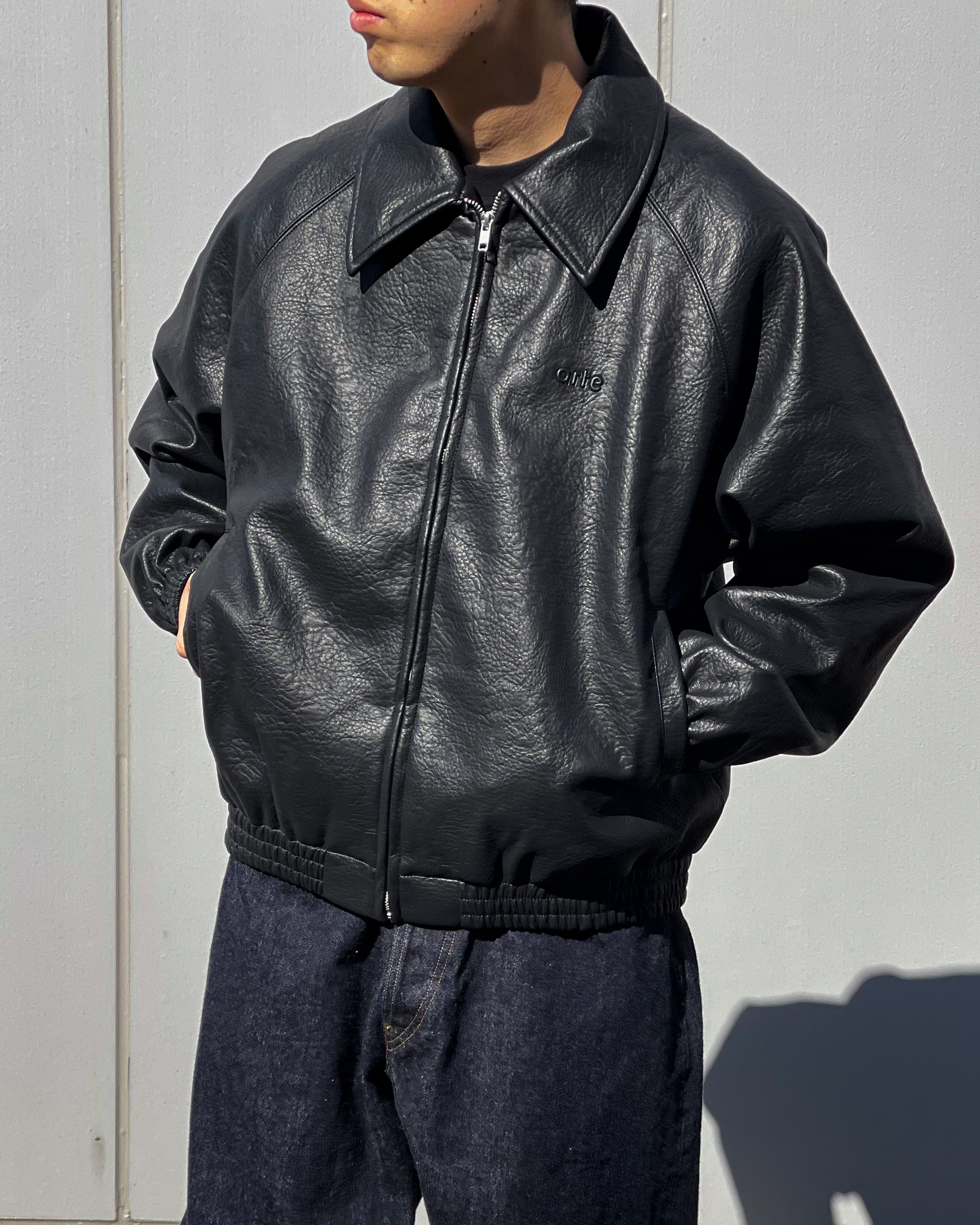 ARTE ANTWERP】BASIC LEATHER JACKET - BLACK