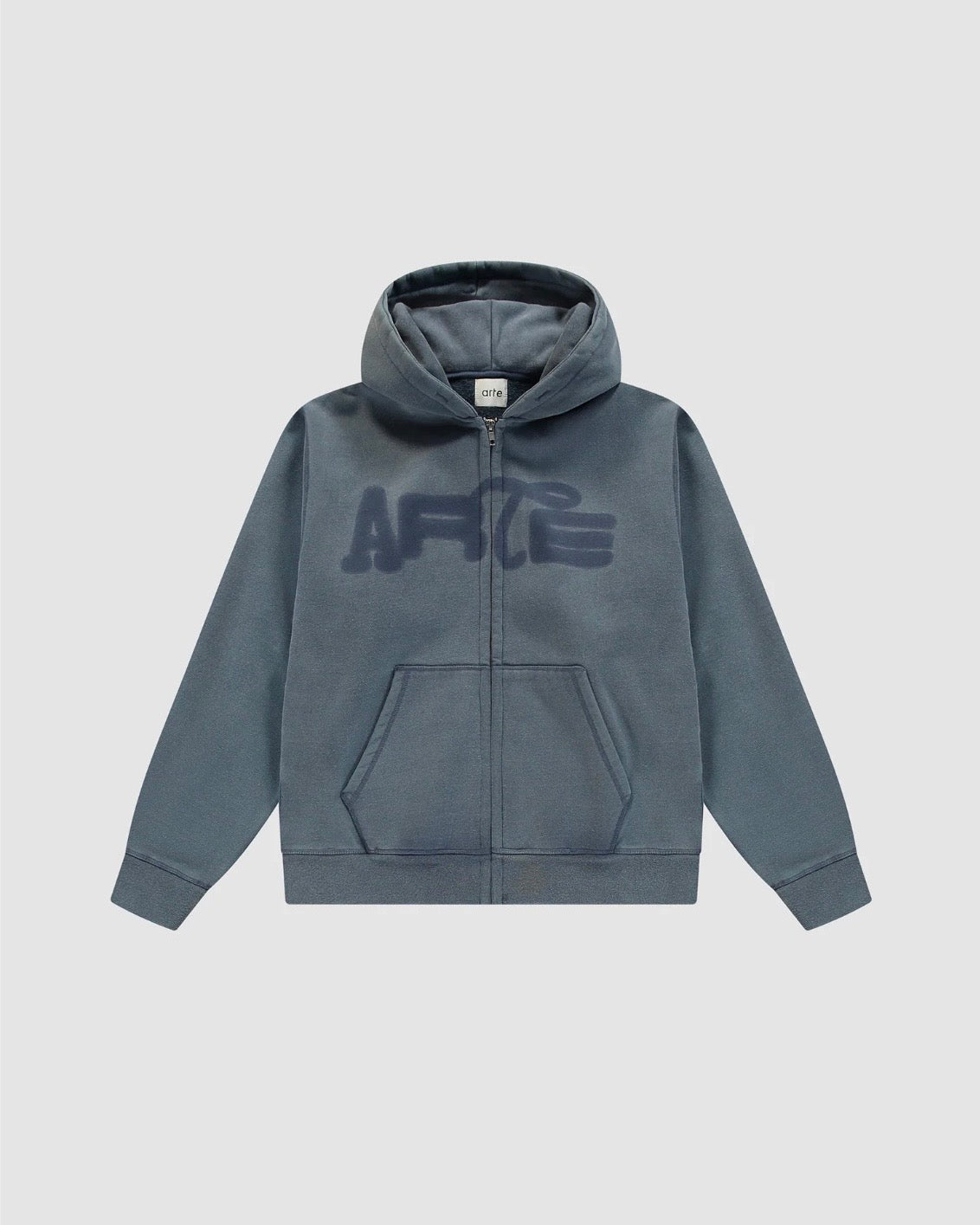 【ARTE ANTWERP】STENCIL SUNFADE ZIP HOODIE - NAVY