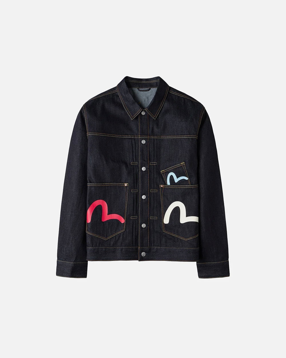 【EVISU】MULTI-POCKET DENIM JACKET - RAW INDIGO