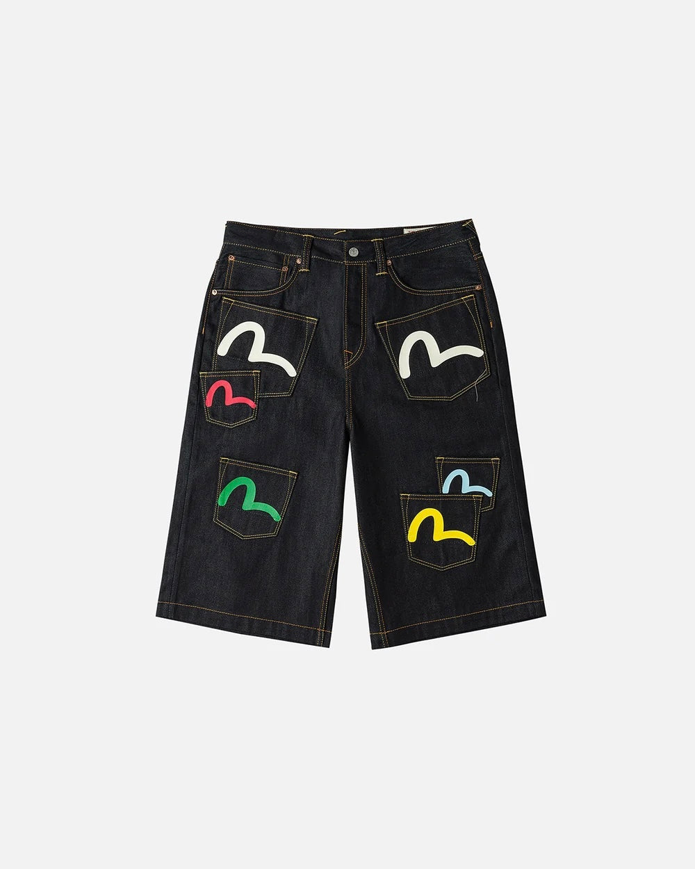 【EVISU】MULTI-POCKET DENIM SHORT - RAW INDIGO