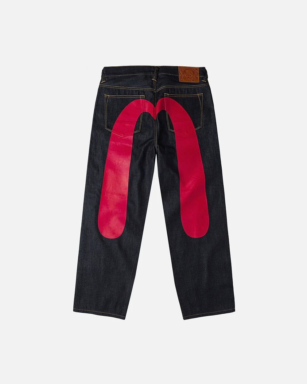 【EVISU】RED DAICOCK PRINTED JEANS - RINSE INDIGO