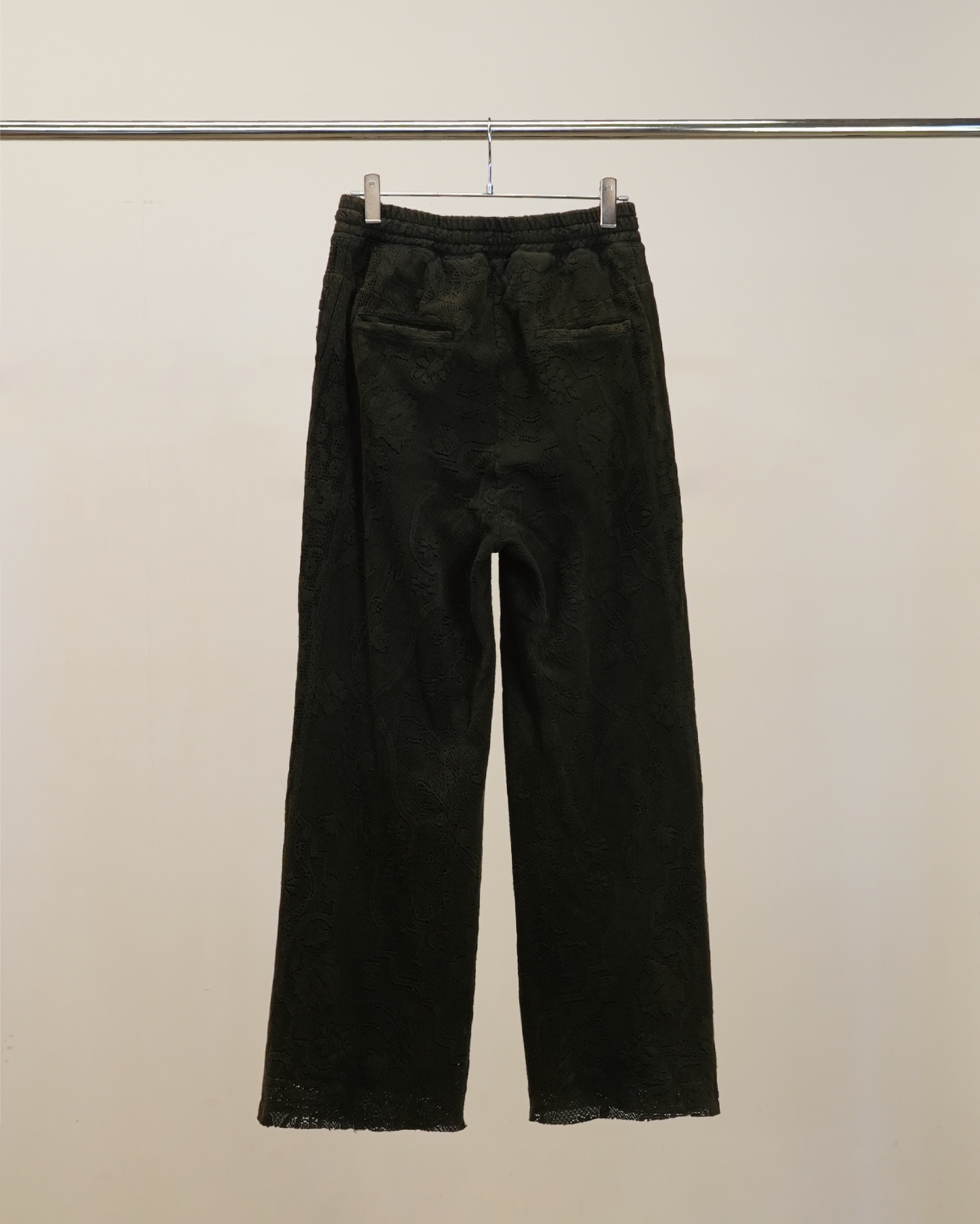 【ANCELLM】AGING LACE DOUBLE PANEL SLACKS - BLACK
