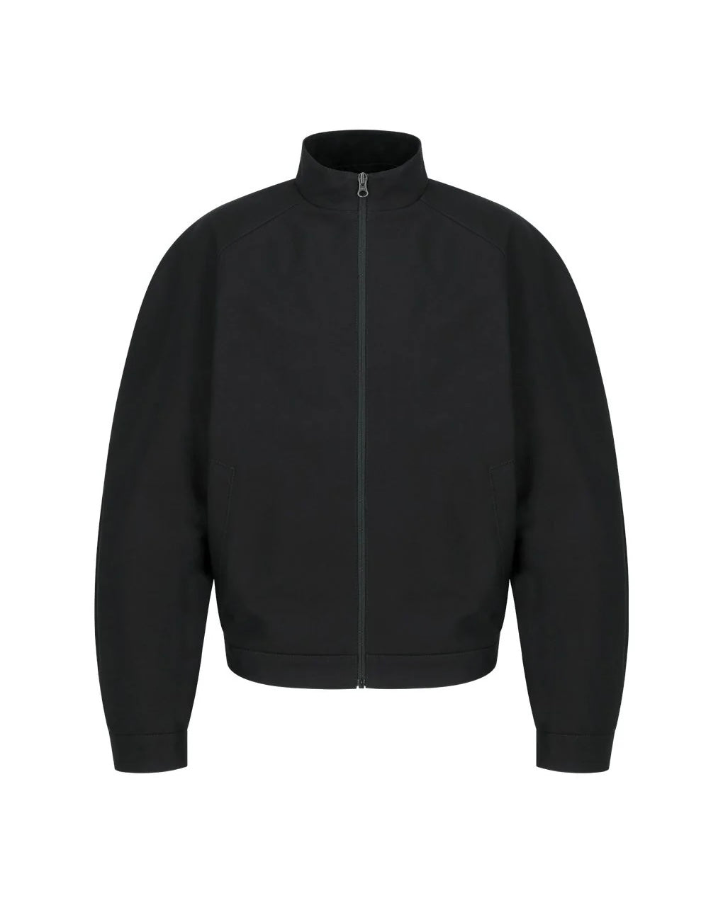 【AMOMENTO】COTTON CURVED JUMPER - BLACK