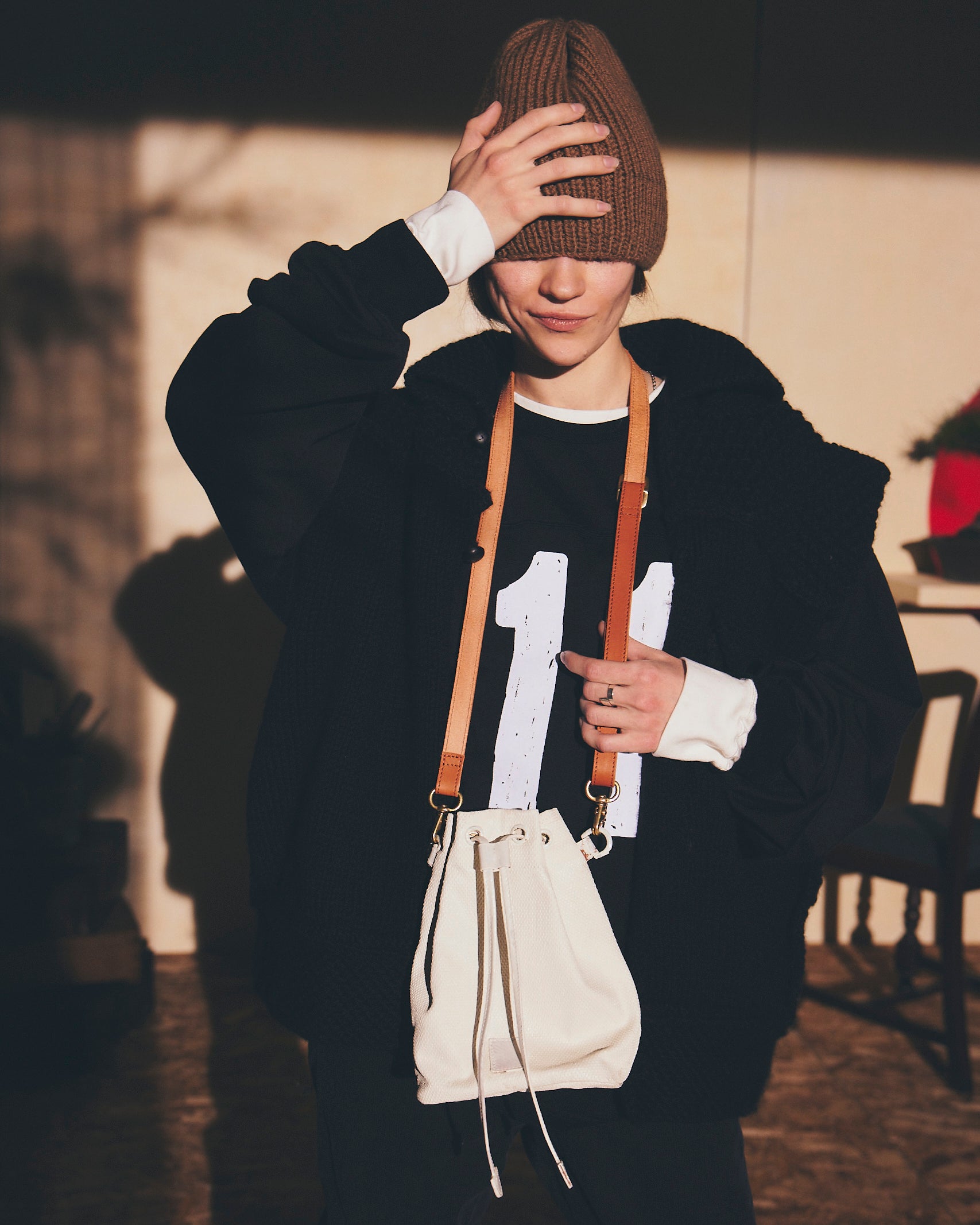 【REFOMED】GRANNY KNIT VEST - BLACK