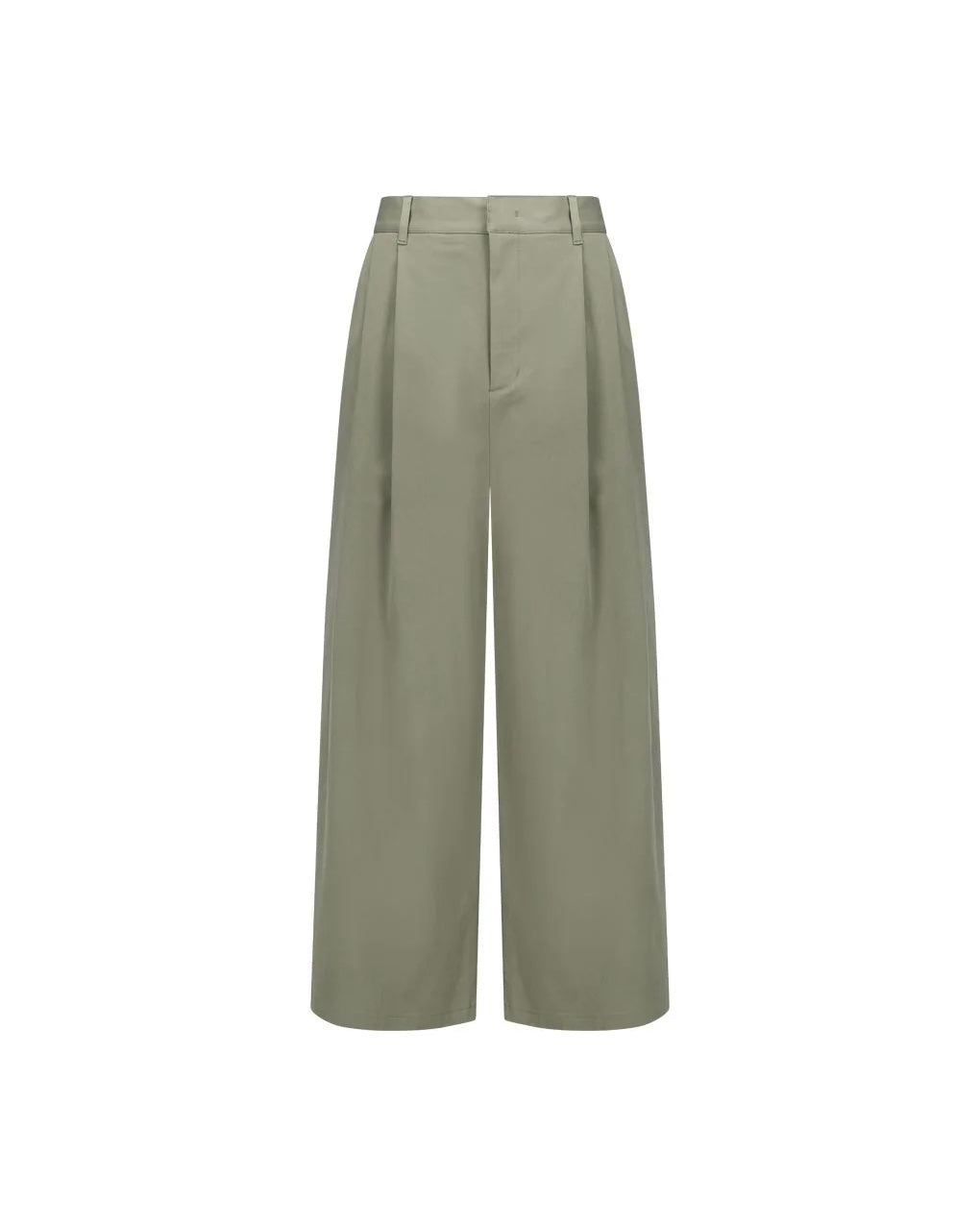 【AMOMENTO】MEN’S TWO TUCK WIDE BANDING PANTS - KHAKI