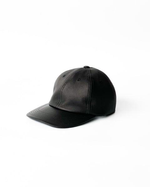 KIJIMA TAKAYUKI] SHEEP LEATHER 6PANEL CAP - BLACK – pan-kanazawa