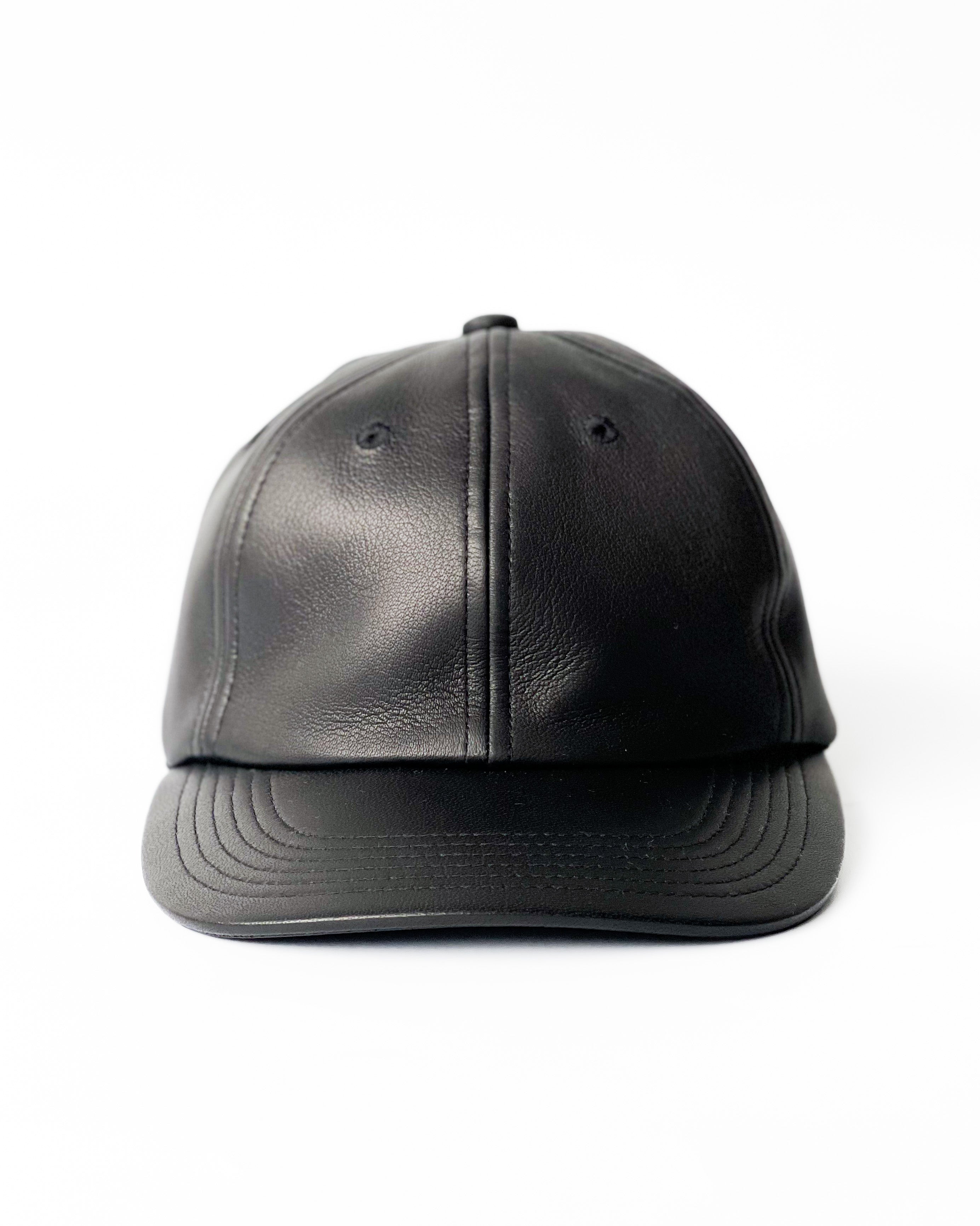 KIJIMA TAKAYUKI】SHEEP LEATHER 6PANEL CAP - BLACK – pan-kanazawa