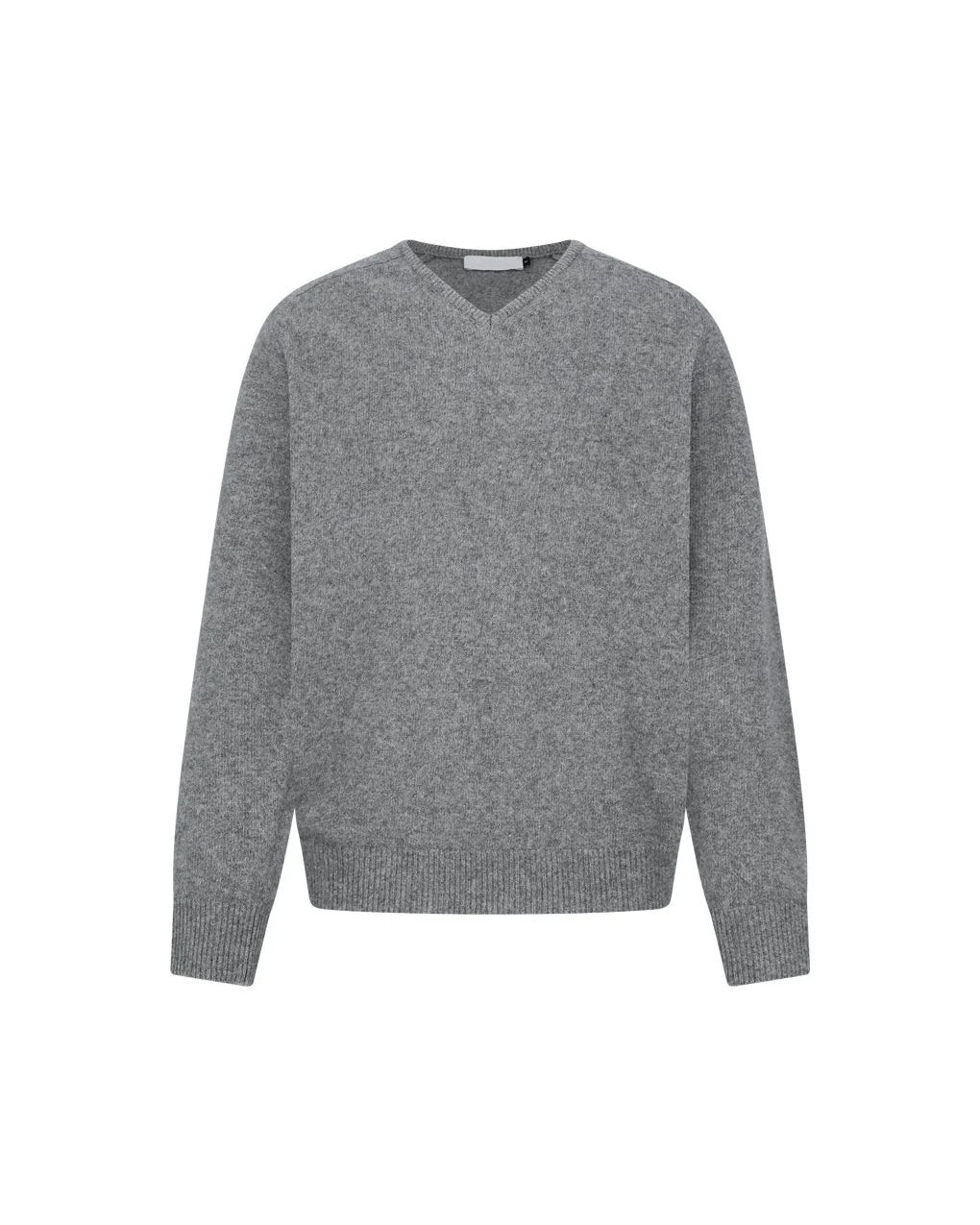 【AMOMENTO】RACOON V-NECK KNIT - GREY