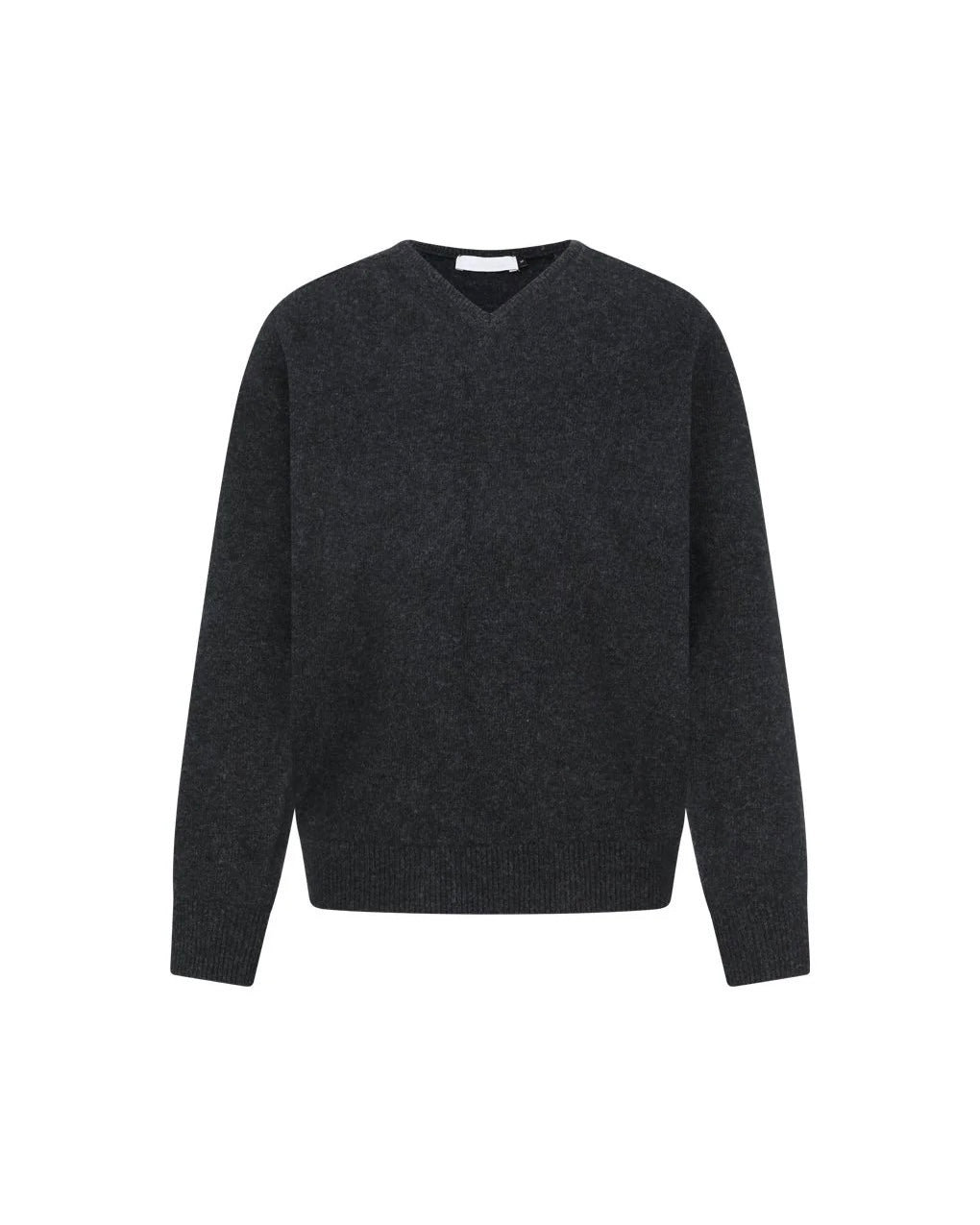 【AMOMENTO】RACOON V-NECK KNIT - CHARCOAL