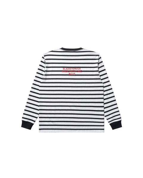 [BLACKEYEPATCH] HWC LABEL STRIPED L/S TEE - BORDER