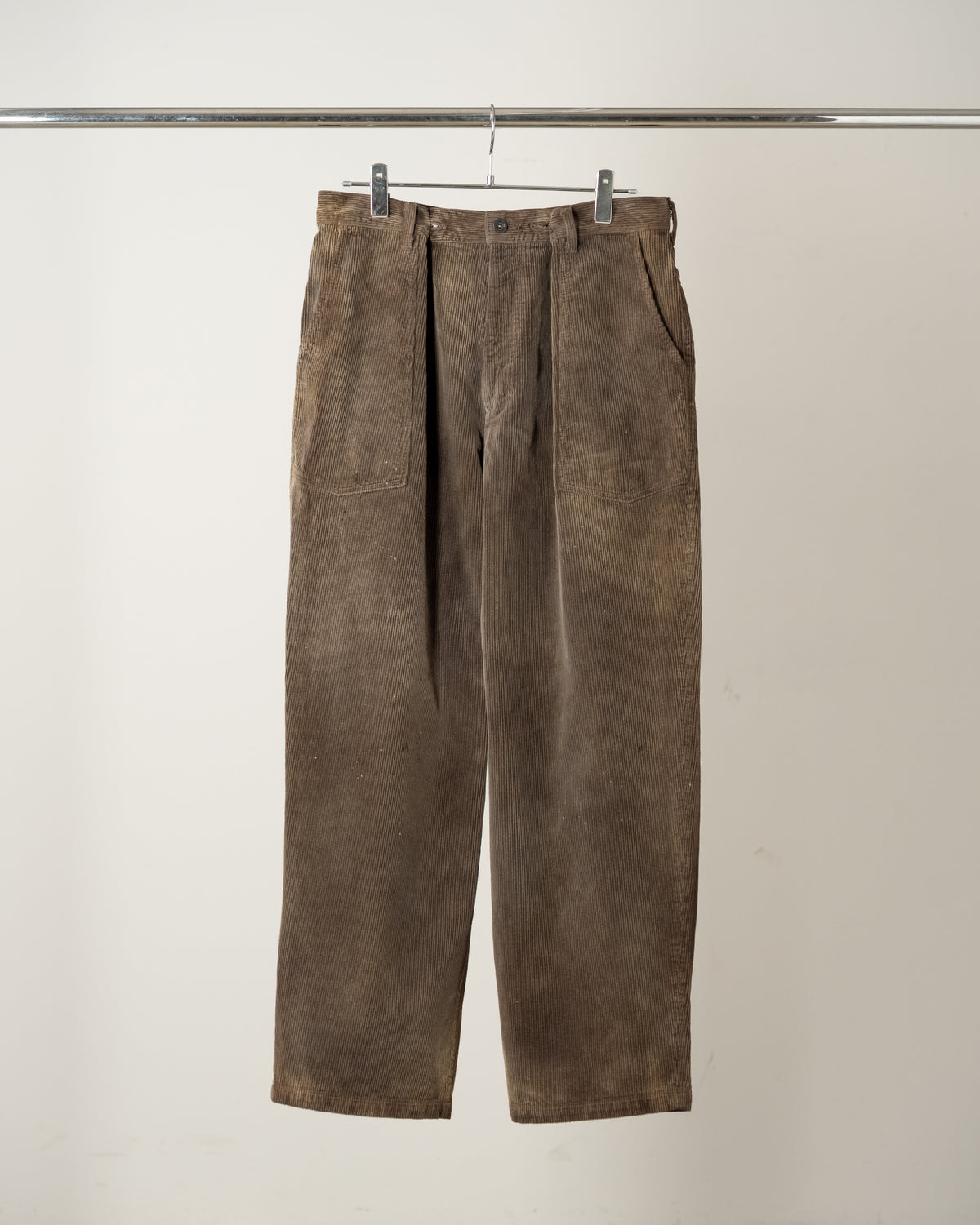 【ANCELLM】AGING CORDUROY BAKER PANTS - BROWN