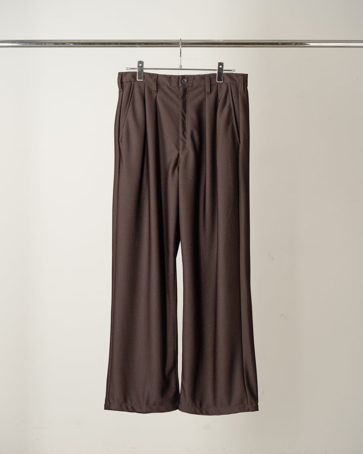 【ANCELLM】MILANO RIB SLACKS - MARRON