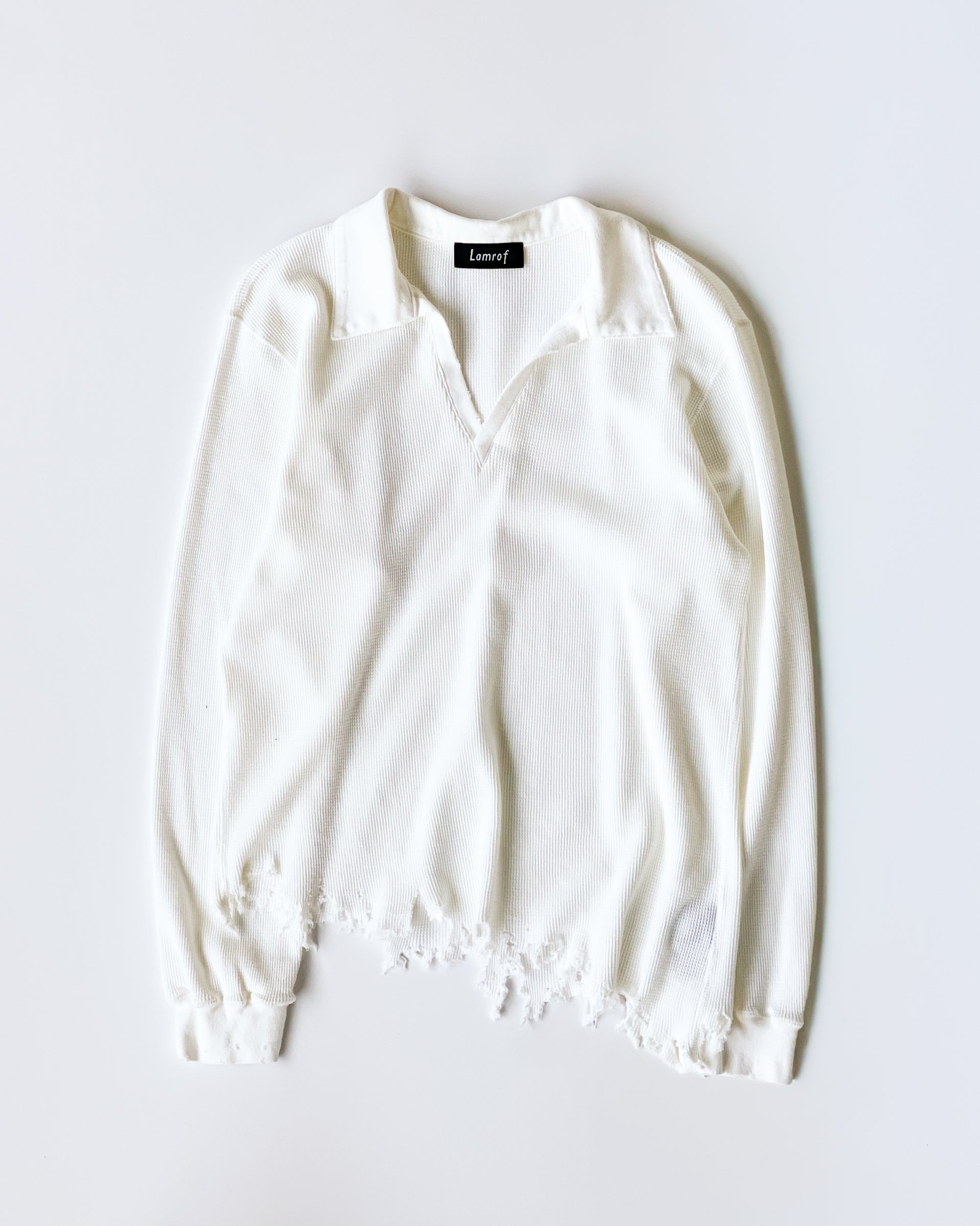 【LAMROF】THERMAL AGING SKIPPER POLO - WHITE