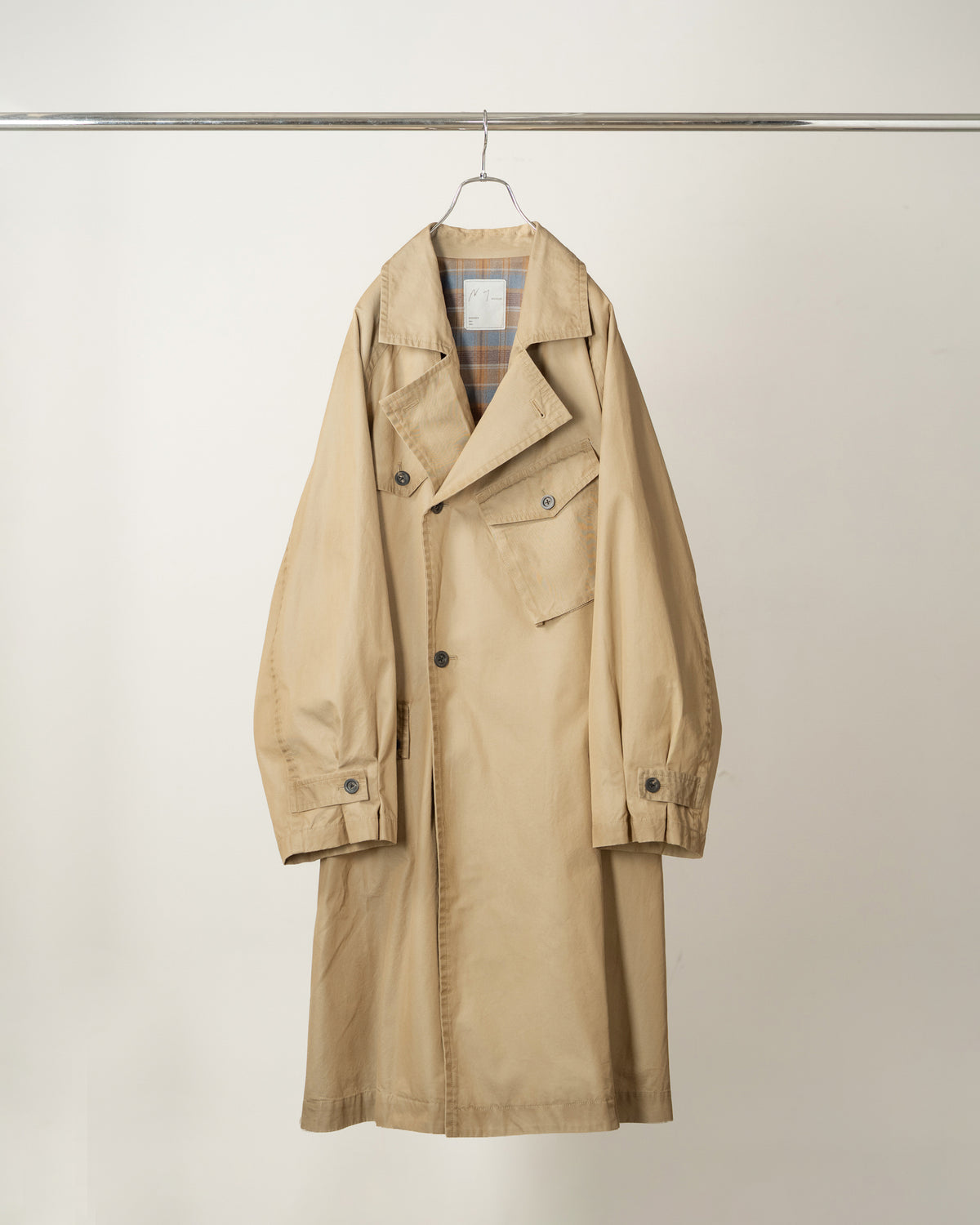 【ANCELLM】AGING COTTON M.C COAT - BEIGE