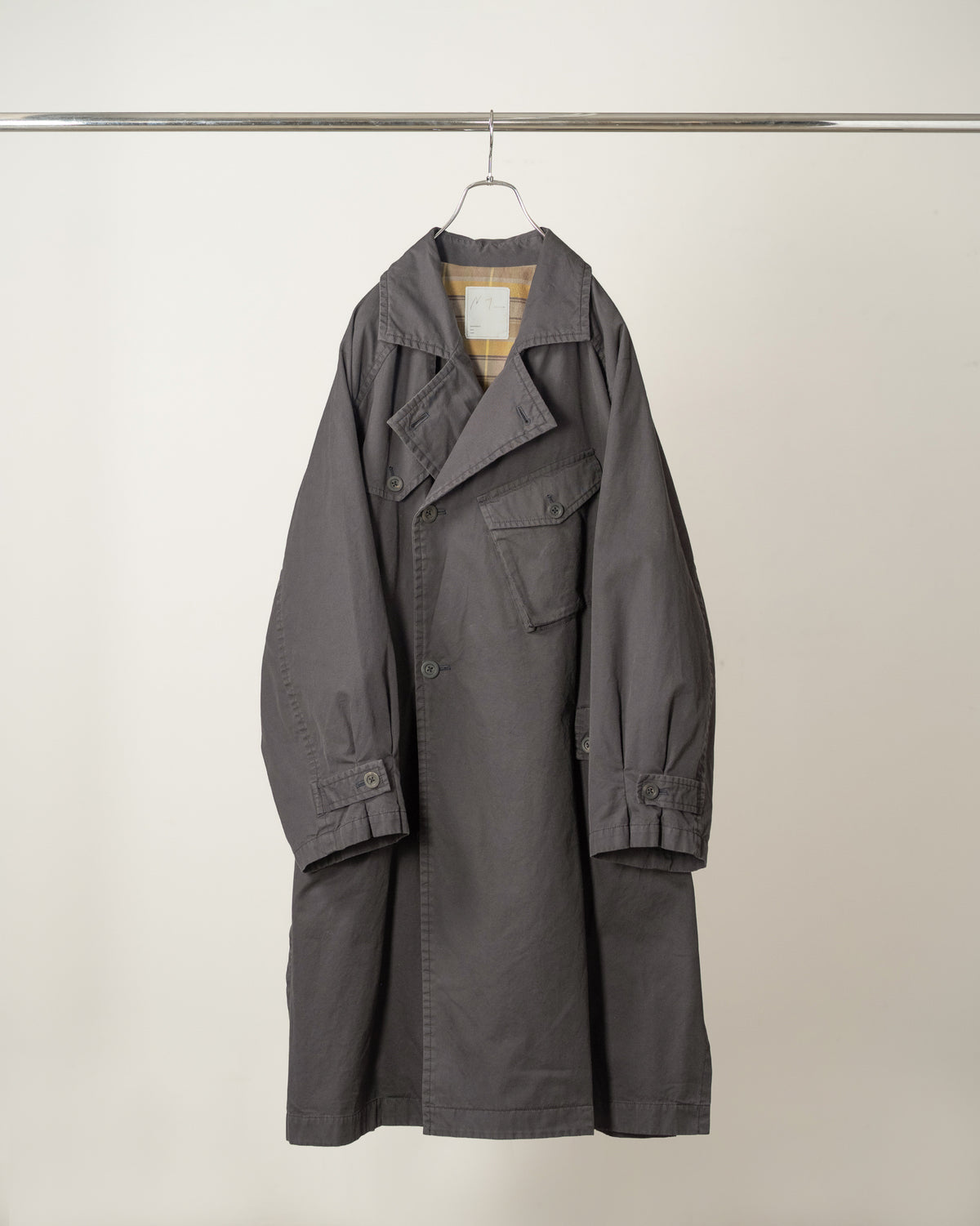 【ANCELLM】AGING COTTON M.C COAT - BLACK