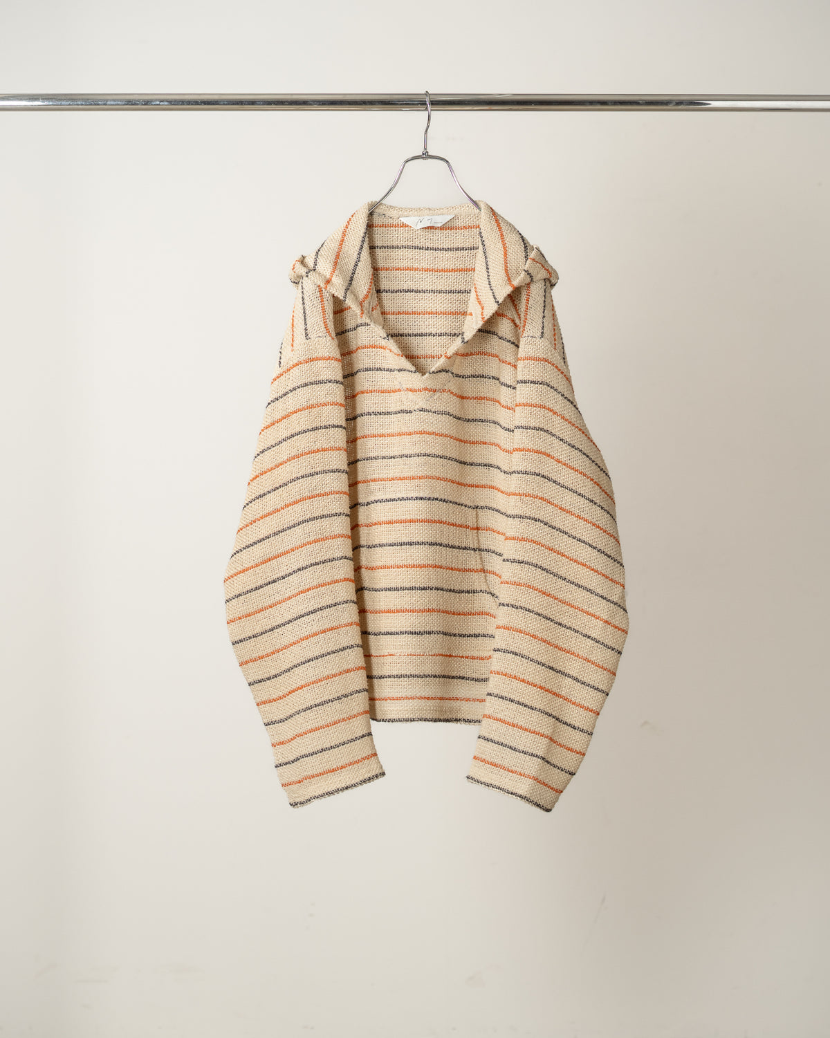【ANCELLM】CUT BORDER HOODIE - BEIGE