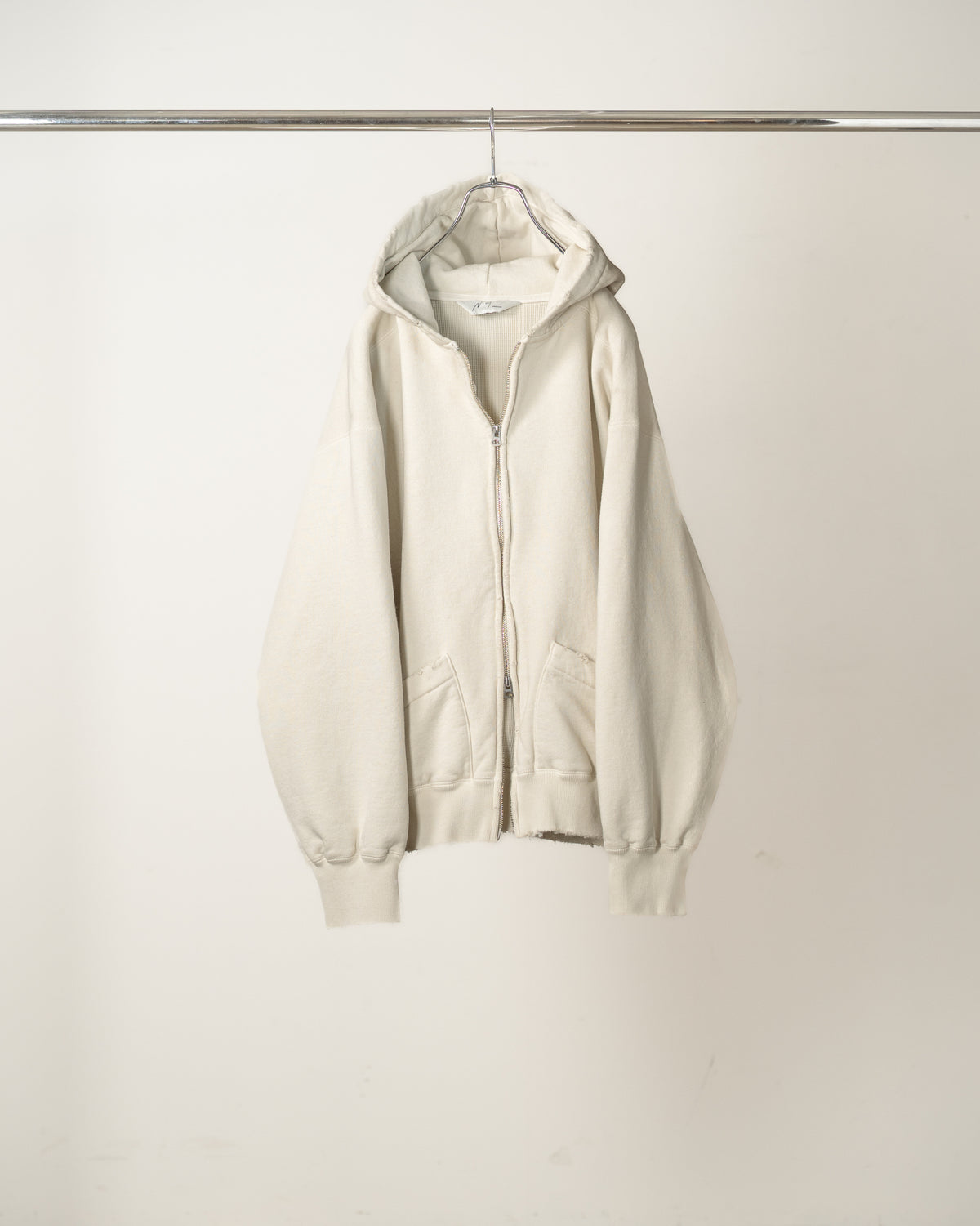 [ANCELLM] ZIP UP HOODIE - G.WHITE