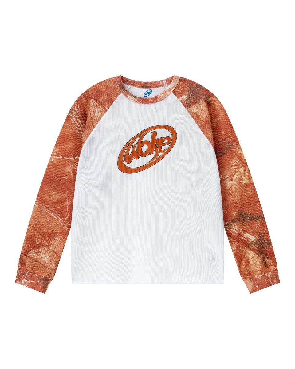 【WOKE EDGE】WAVE LOGO REAL TREE THERMAL - ORANGE