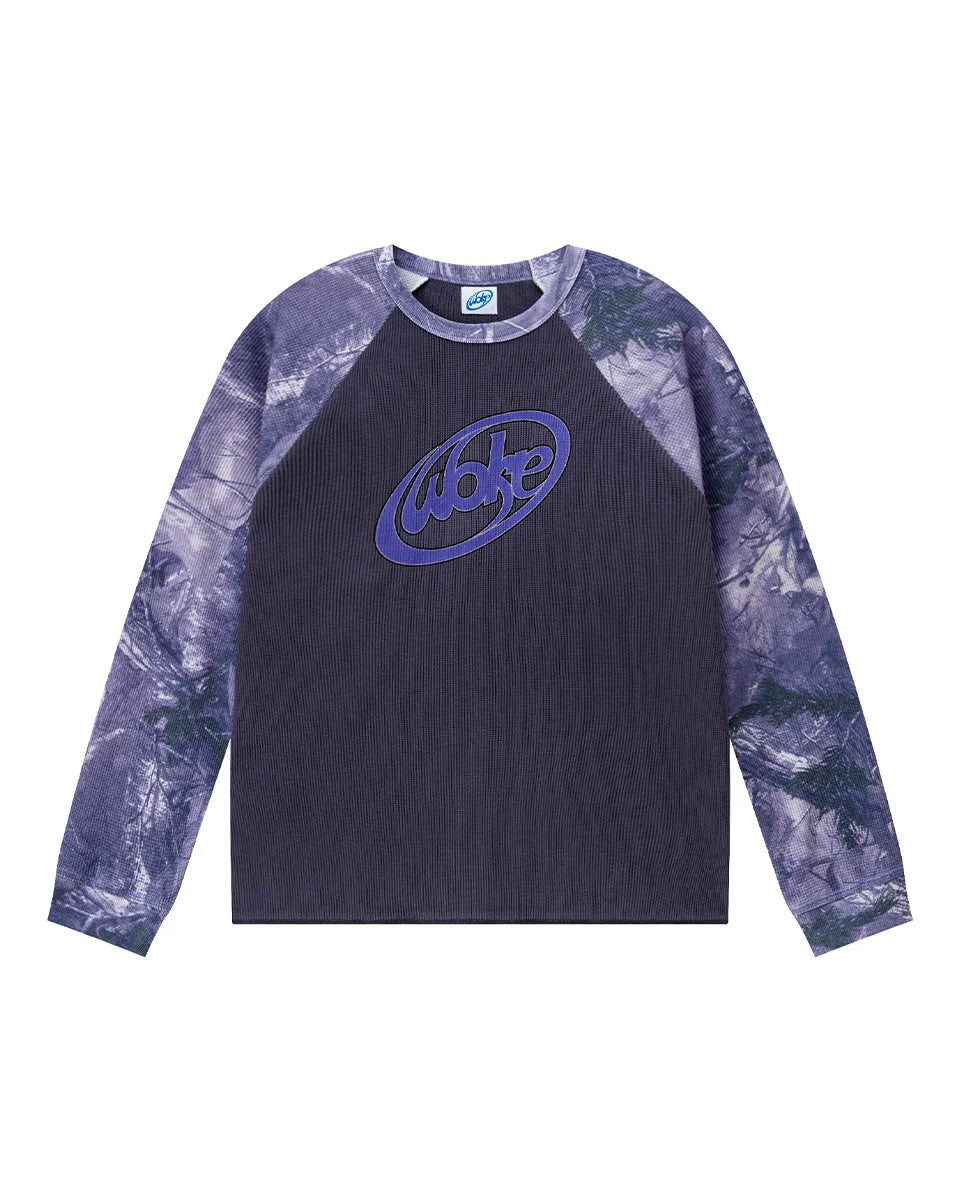 【WOKE EDGE】WAVE LOGO REAL TREE THERMAL - BLUE