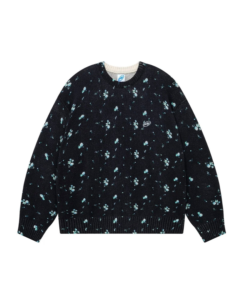 【WOKE EDGE】FLOWER KNIT - BLACK
