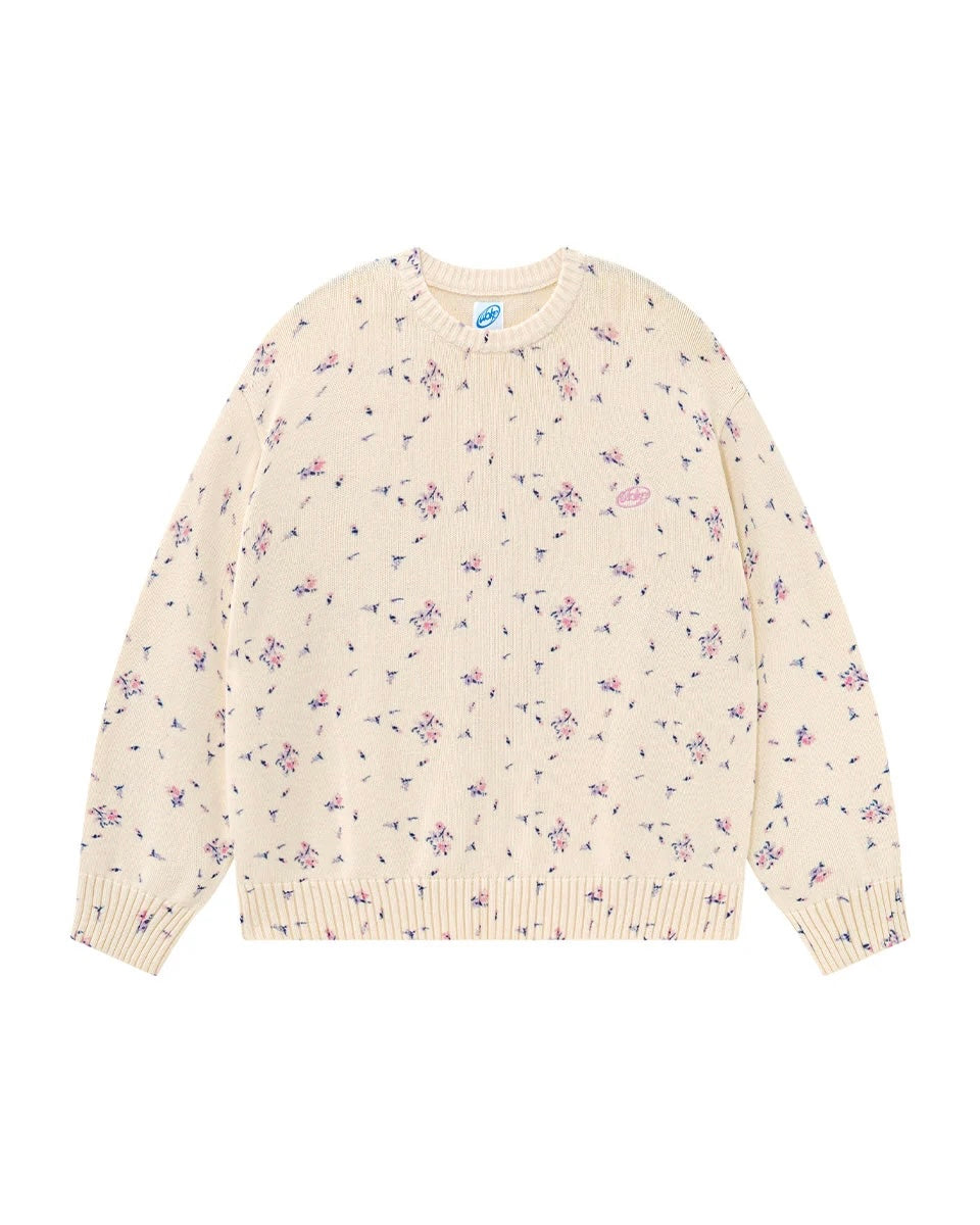 【WOKE EDGE】FLOWER KNIT - CREAM
