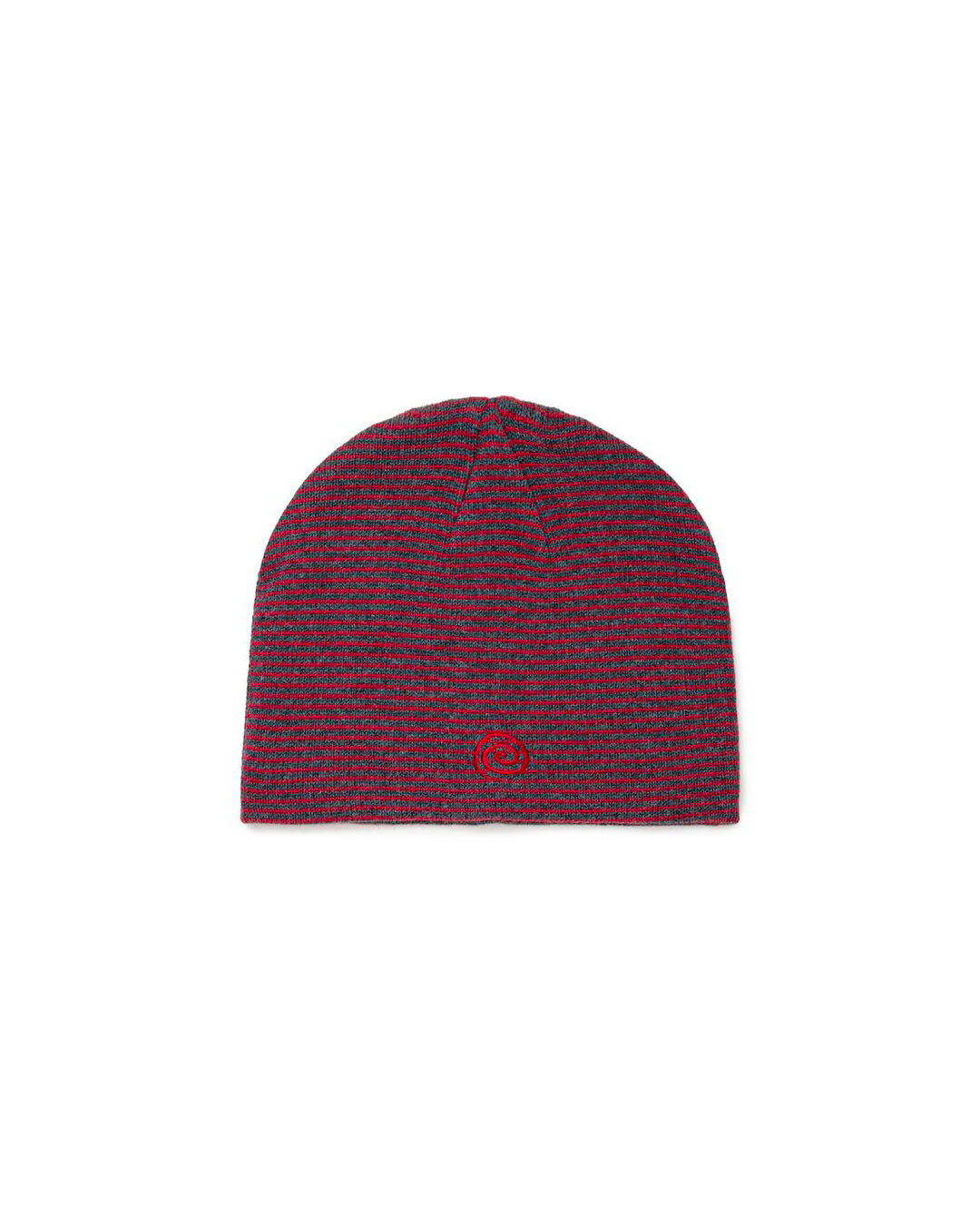 【SOL】KNITTED BORDER BEANIE - BURGUNDY&CHARCOAL