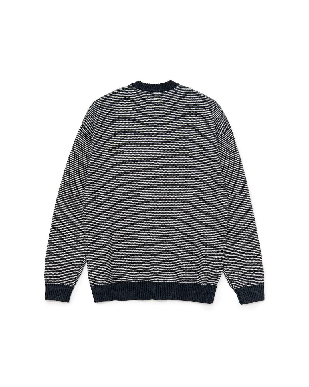 【SOL】KNITTED BORDER CADIGAN - BLACK&IVORY