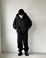 Load image into Gallery viewer, [REFOMED] &quot;KINCHAKU&quot; ZIPUP HOODIE - BLACK
