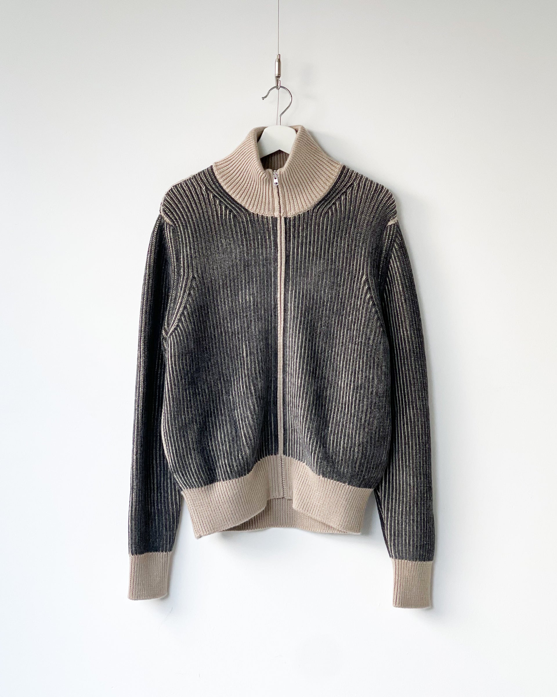 【RANRA】LAHAR FULL ZIP CARDIGAN - PEWTER