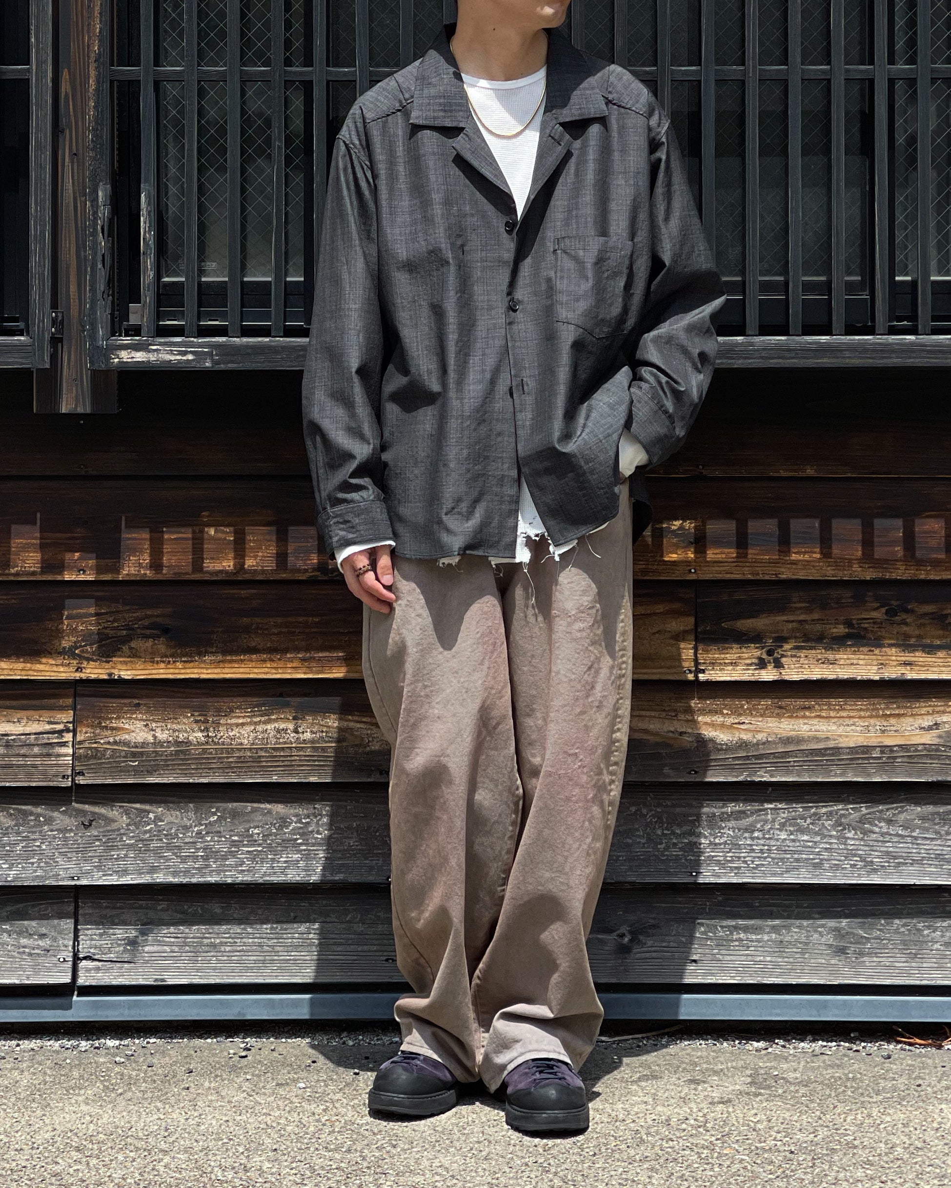 ANCELLM】AGING CHINO SLACKS - GRAY