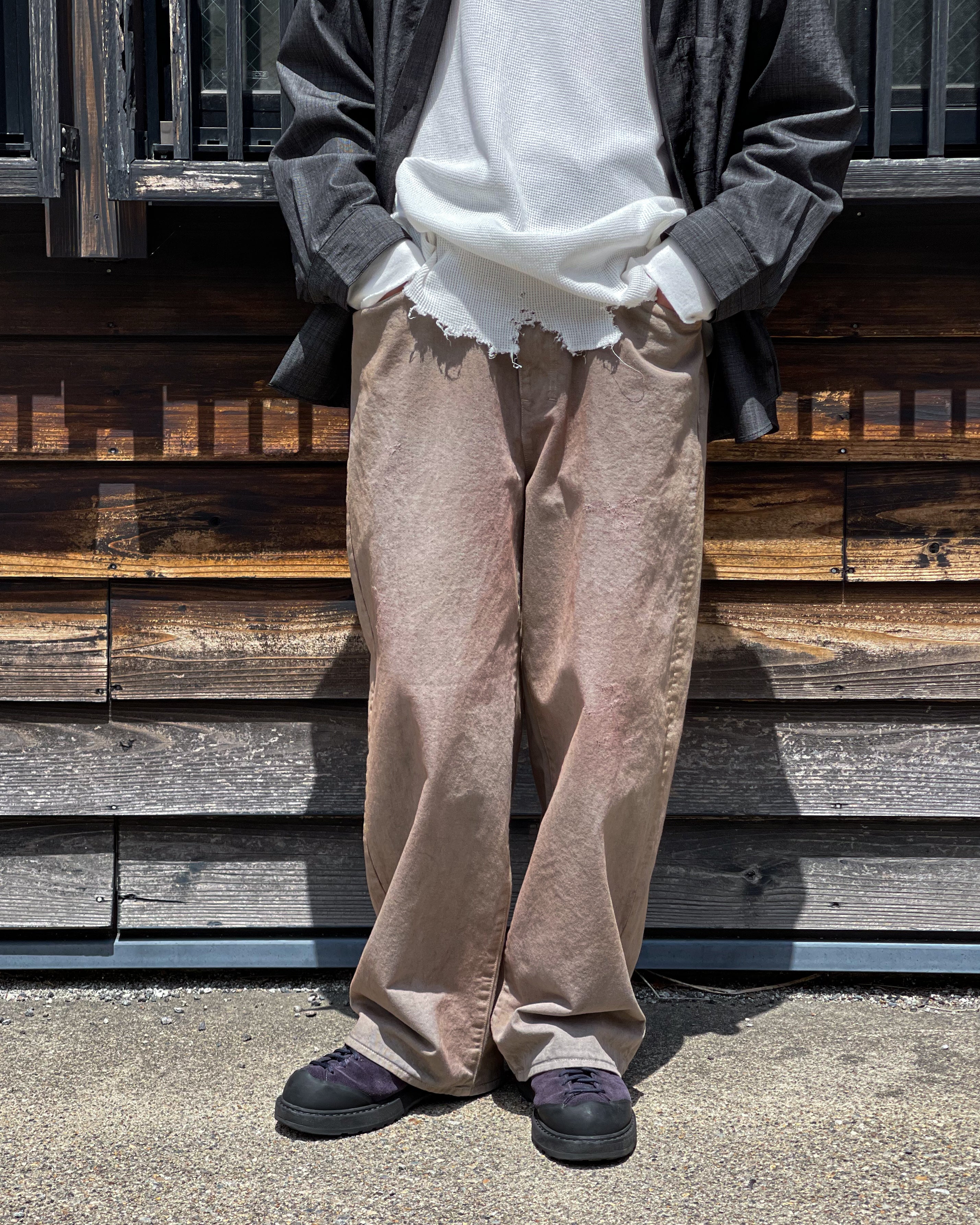ANCELLM】AGING CHINO SLACKS - GRAY